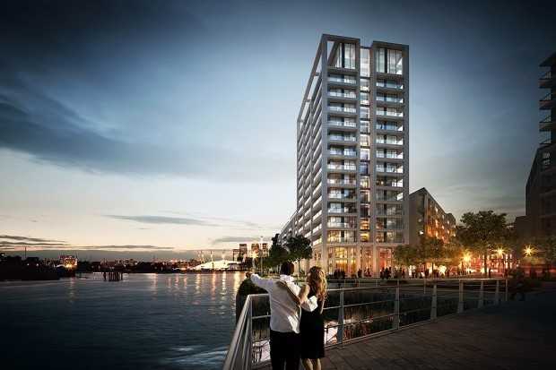 Royal Wharf by River Thames - night