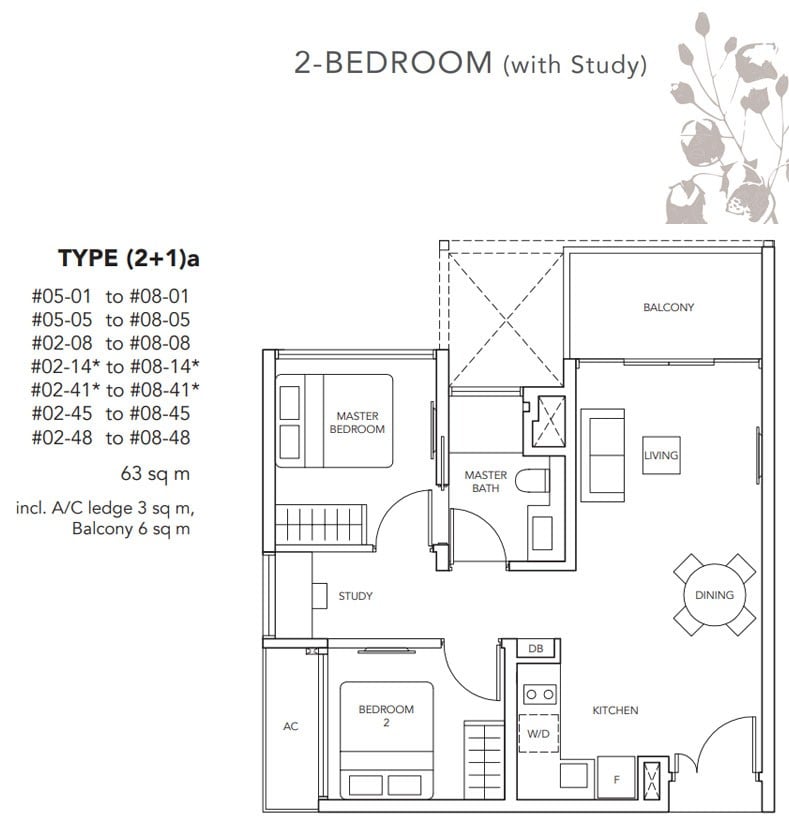 thejovellfloor plan 2br+study a MySgProp