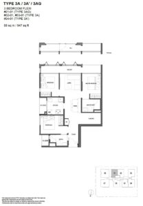 Olloi Joo Chiat Floor Plan 3BR Flexi