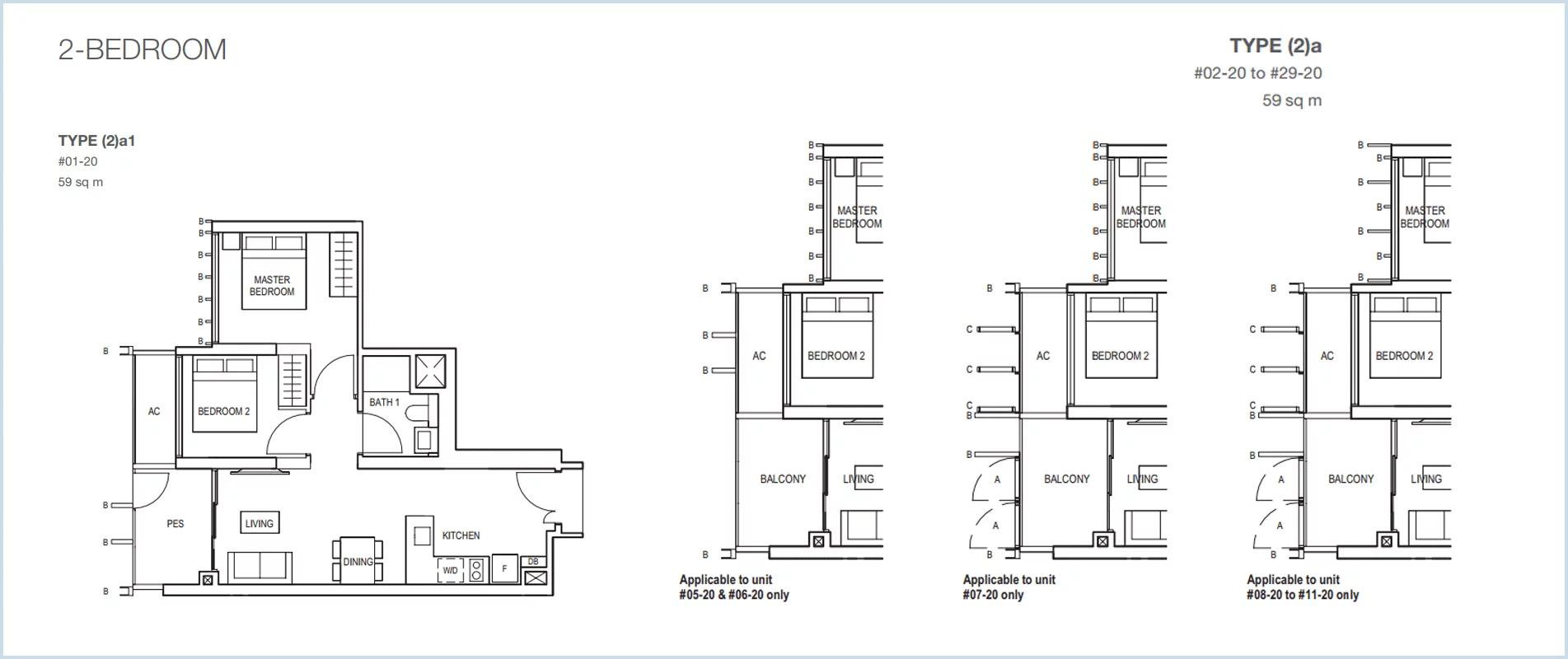 Midwood-hillview-floor plan 2BR Type 2a