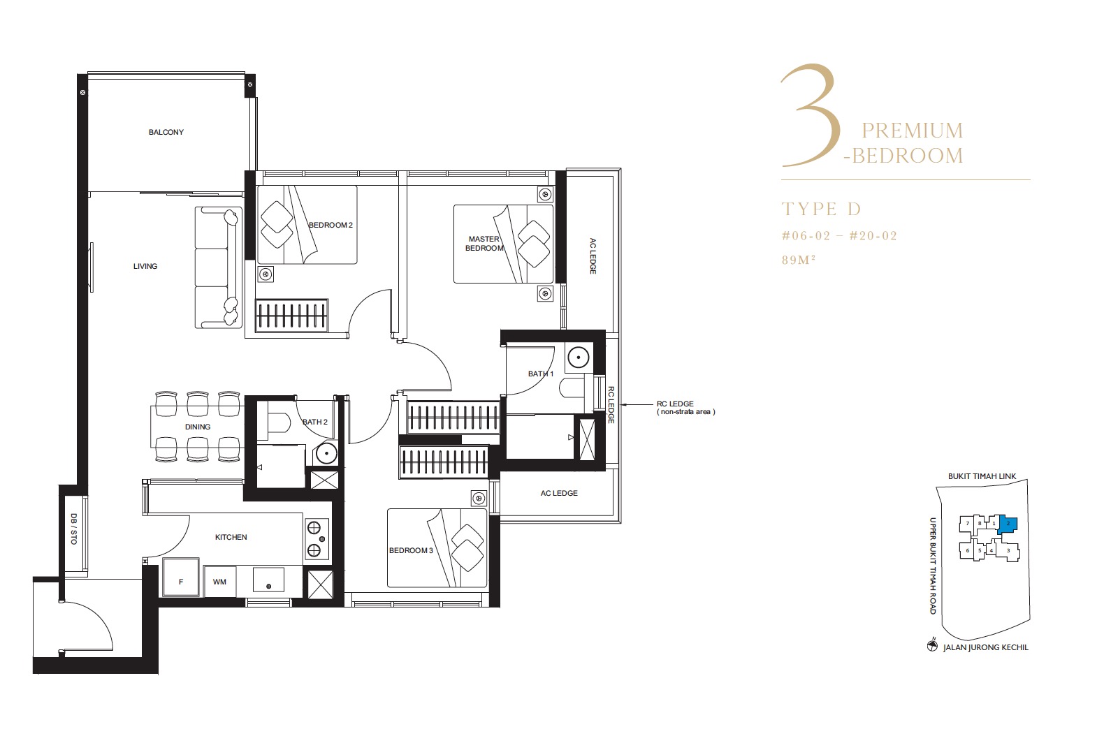 3-Bedroom Premium Type D Floor Plan