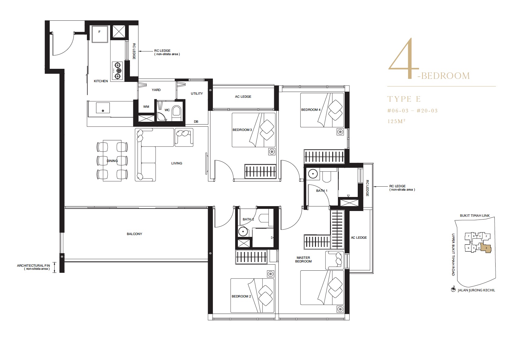 4-Bedroom Type E Floor Plan