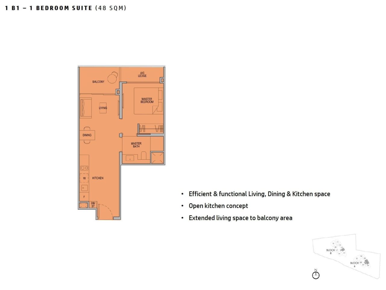 Kopar 1BR Floor Plan