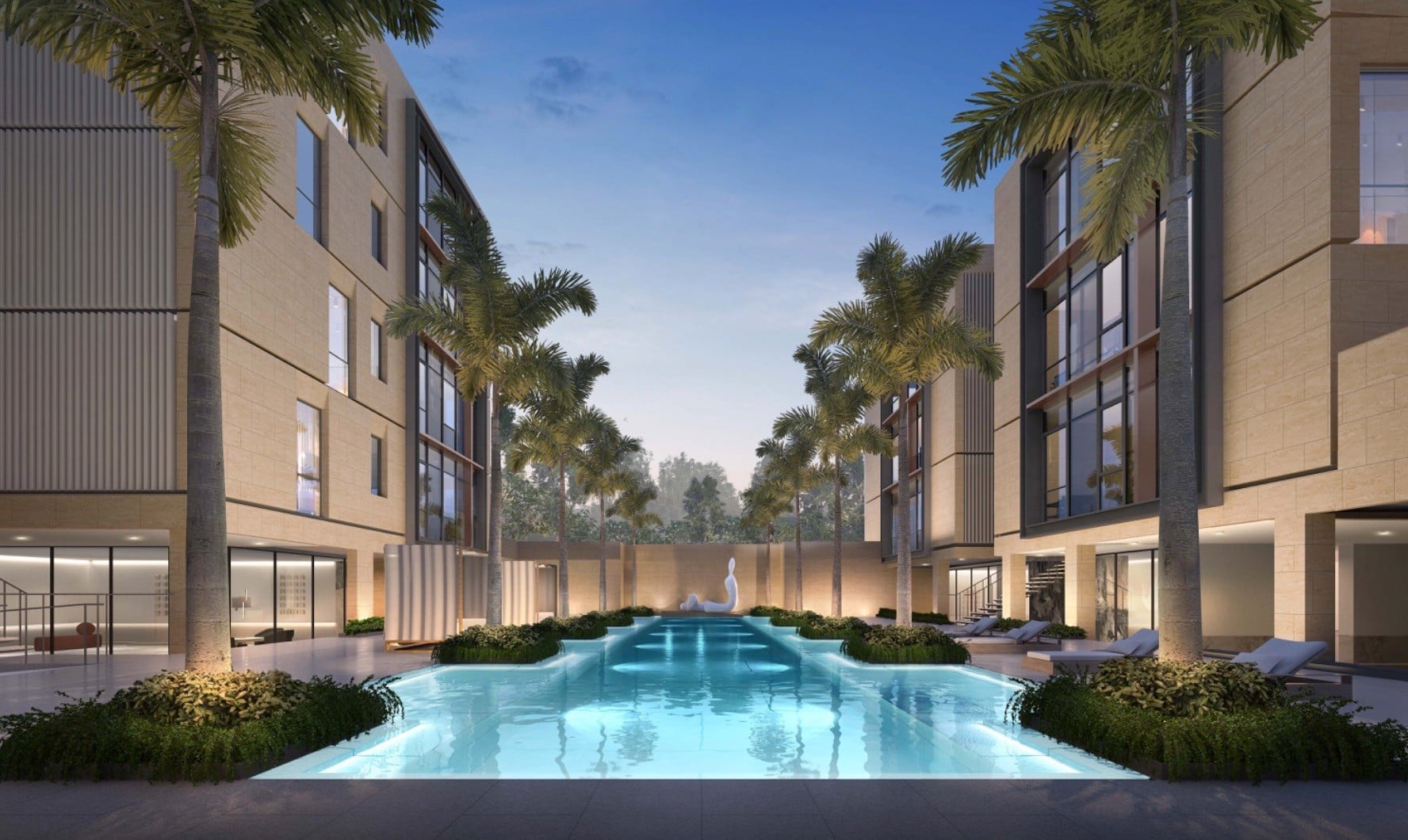 Davey Haus Pool Evening