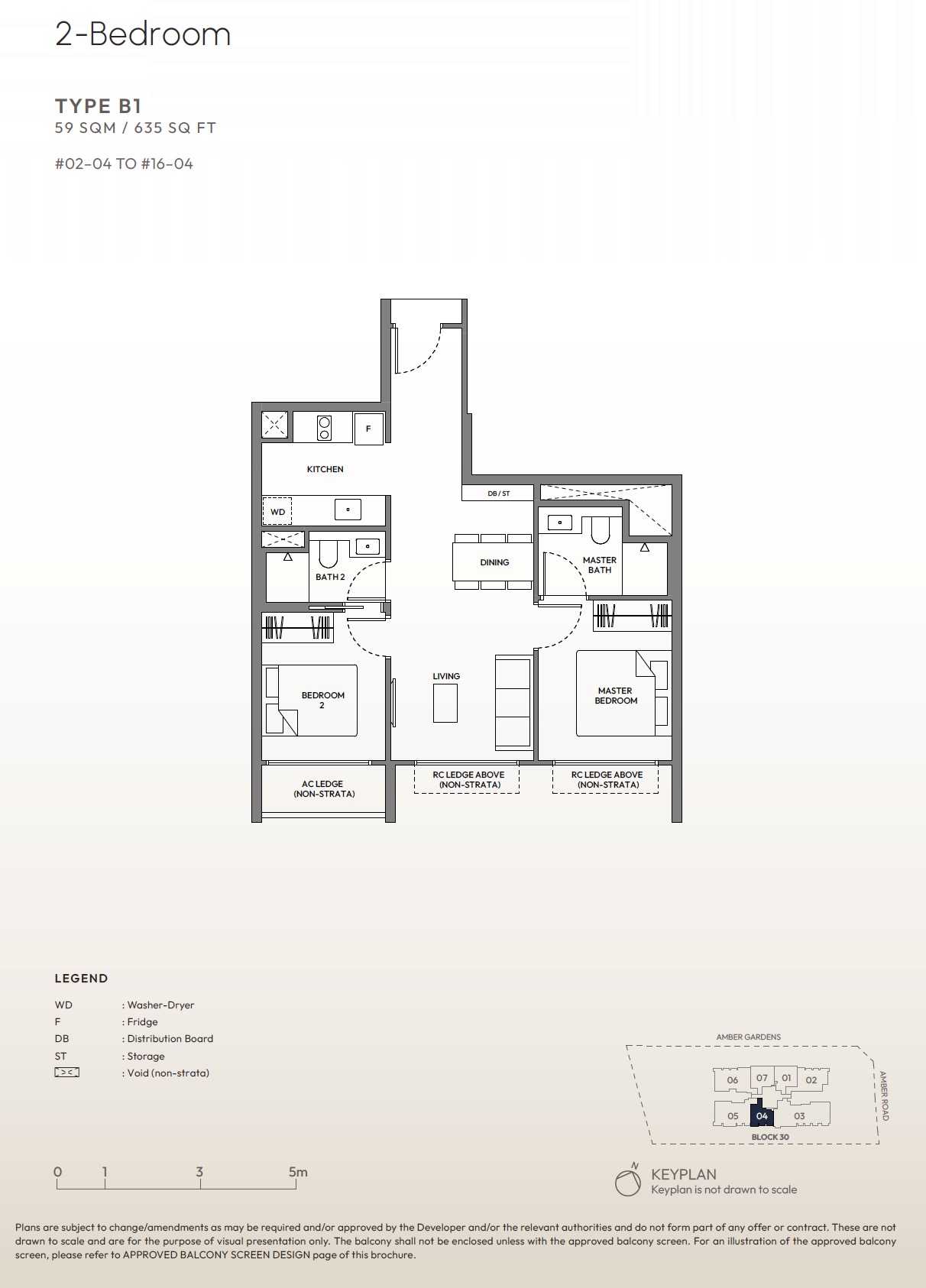Amber House – Floor Plan 2BR B1