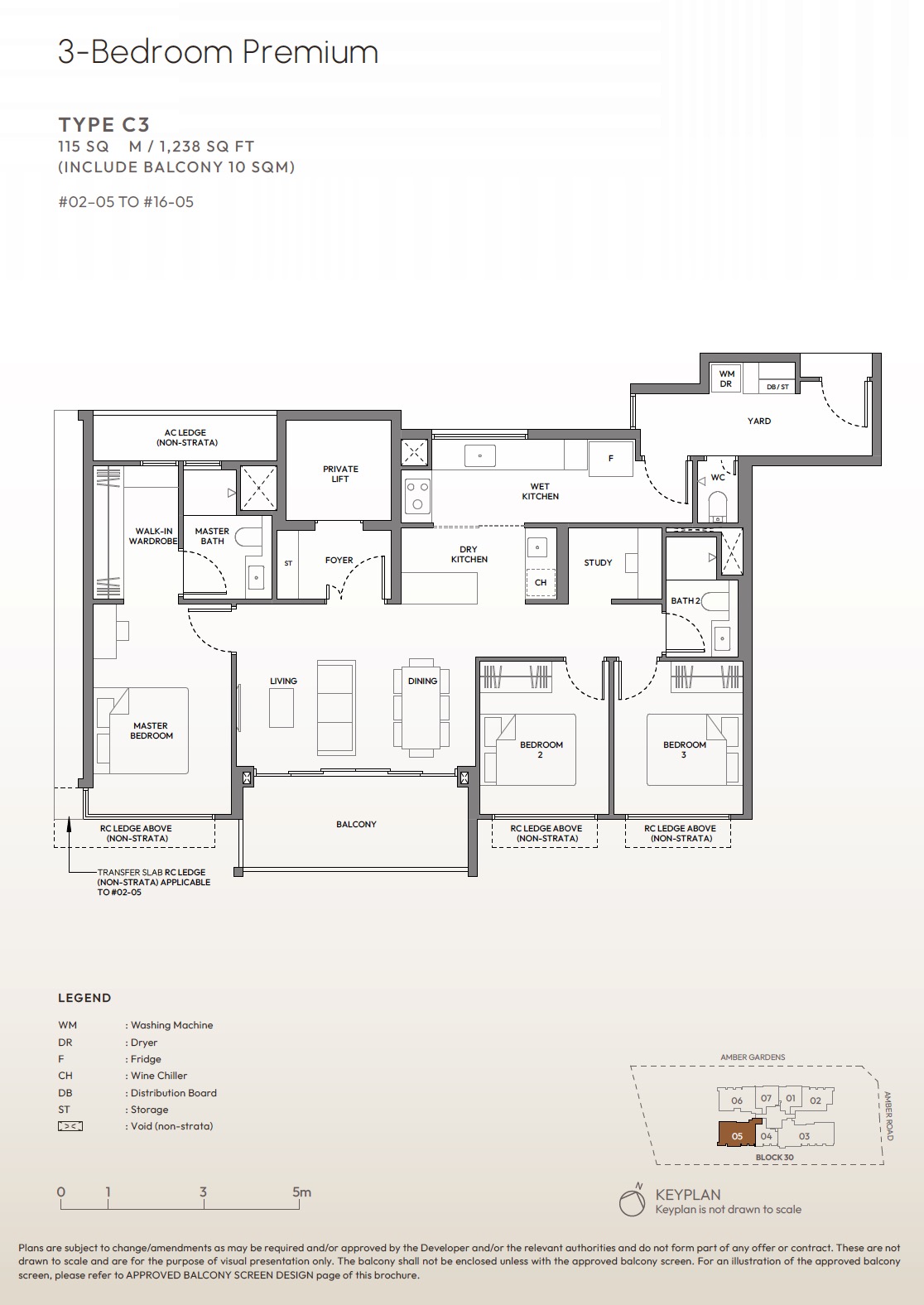Amber House – Floor Plan 3BR C3