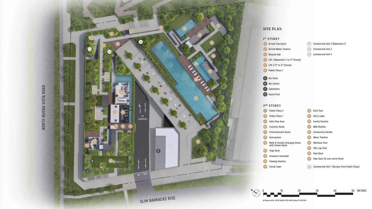Blossoms by the park Site Plan Facilities