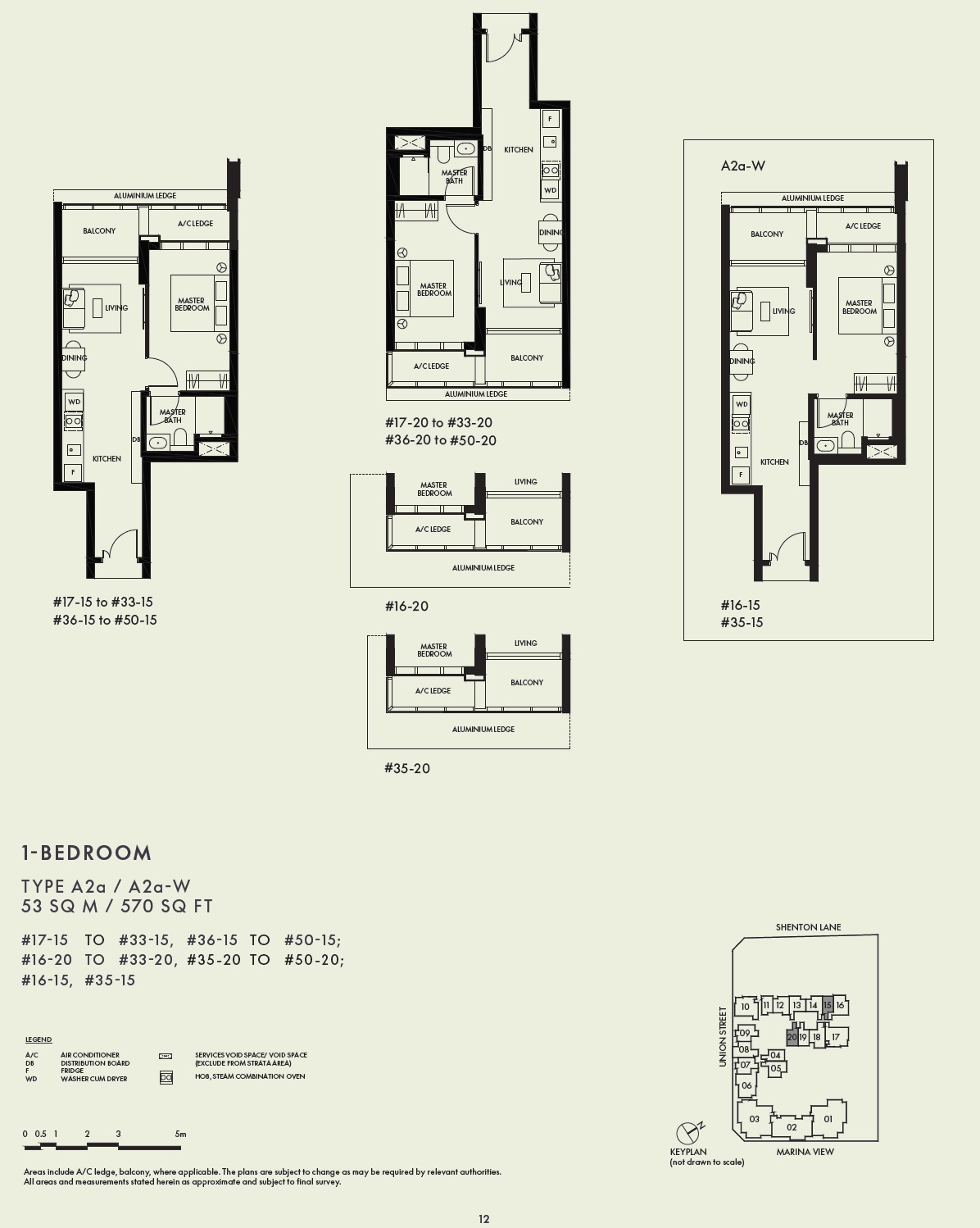 W Residences Floor Plan 1BR A2a