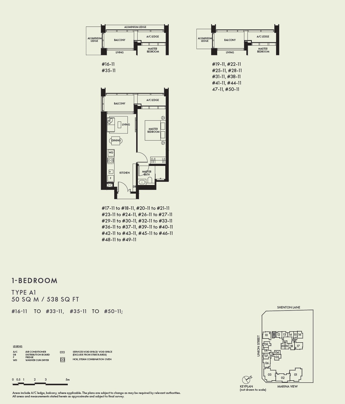 W Residences Floor Plan 1BR