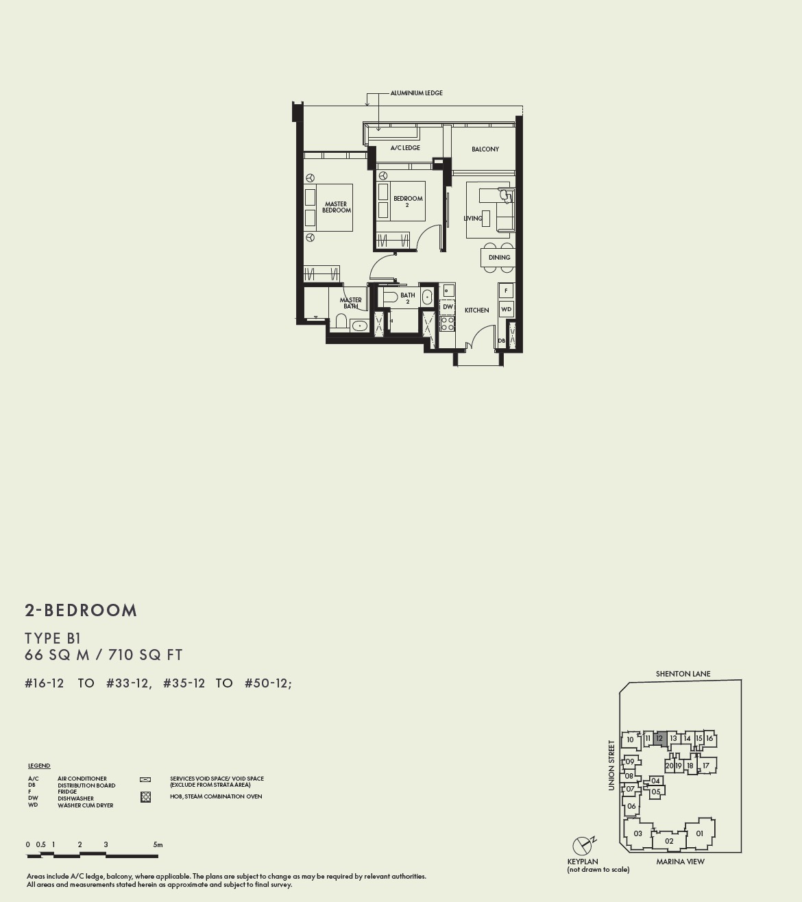 W Residences Floor Plan 2BR B1
