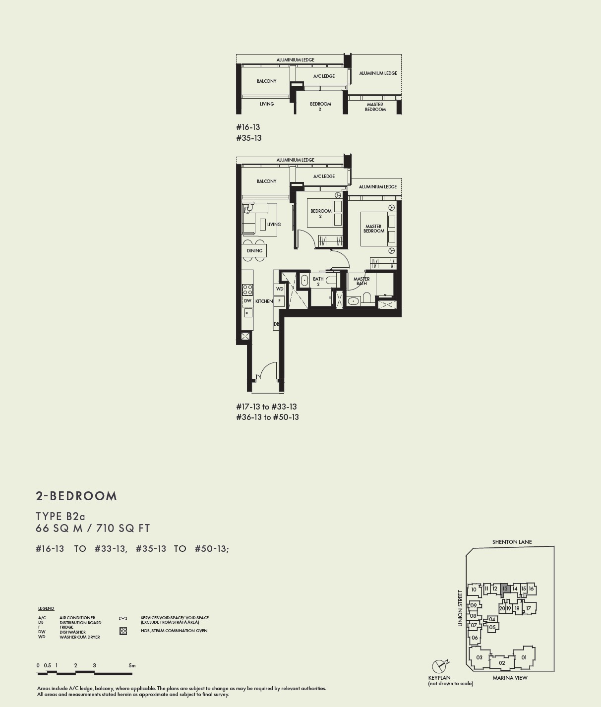 W Residences Floor Plan 2BR B2a