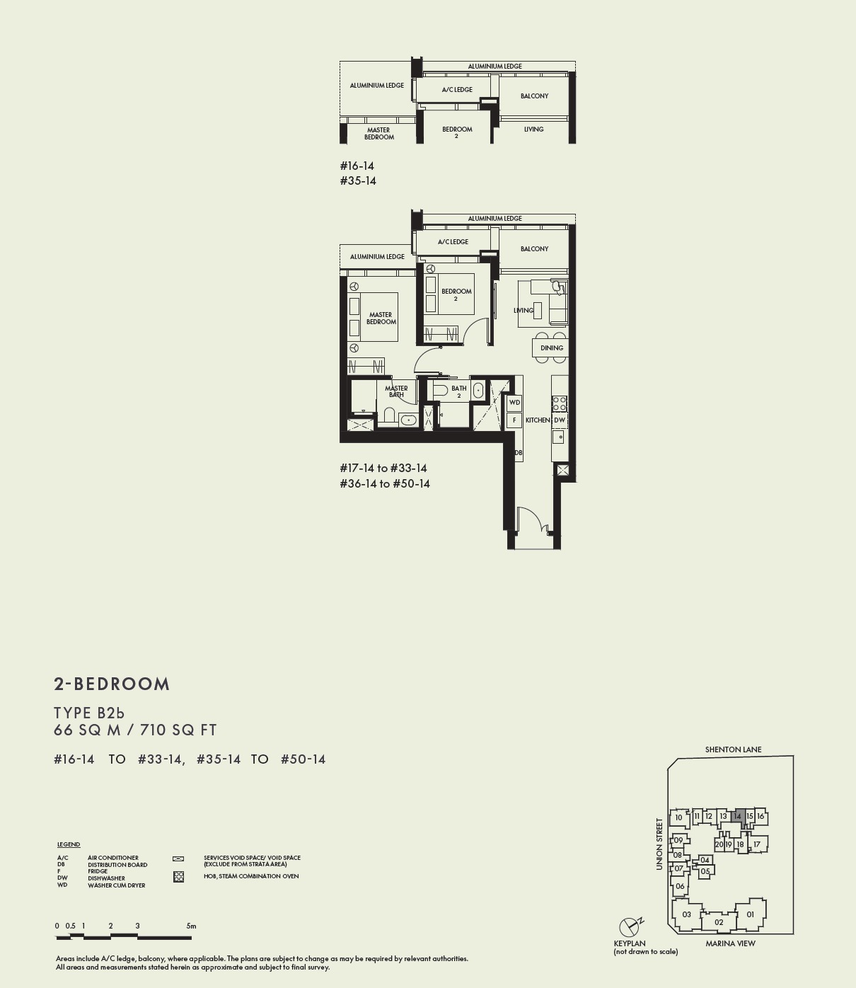 W Residences Floor Plan 2BR B2b