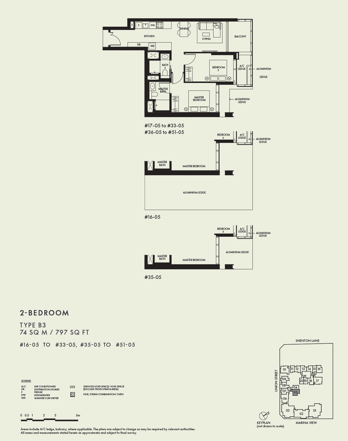 W Residences Floor Plan 2BR B3