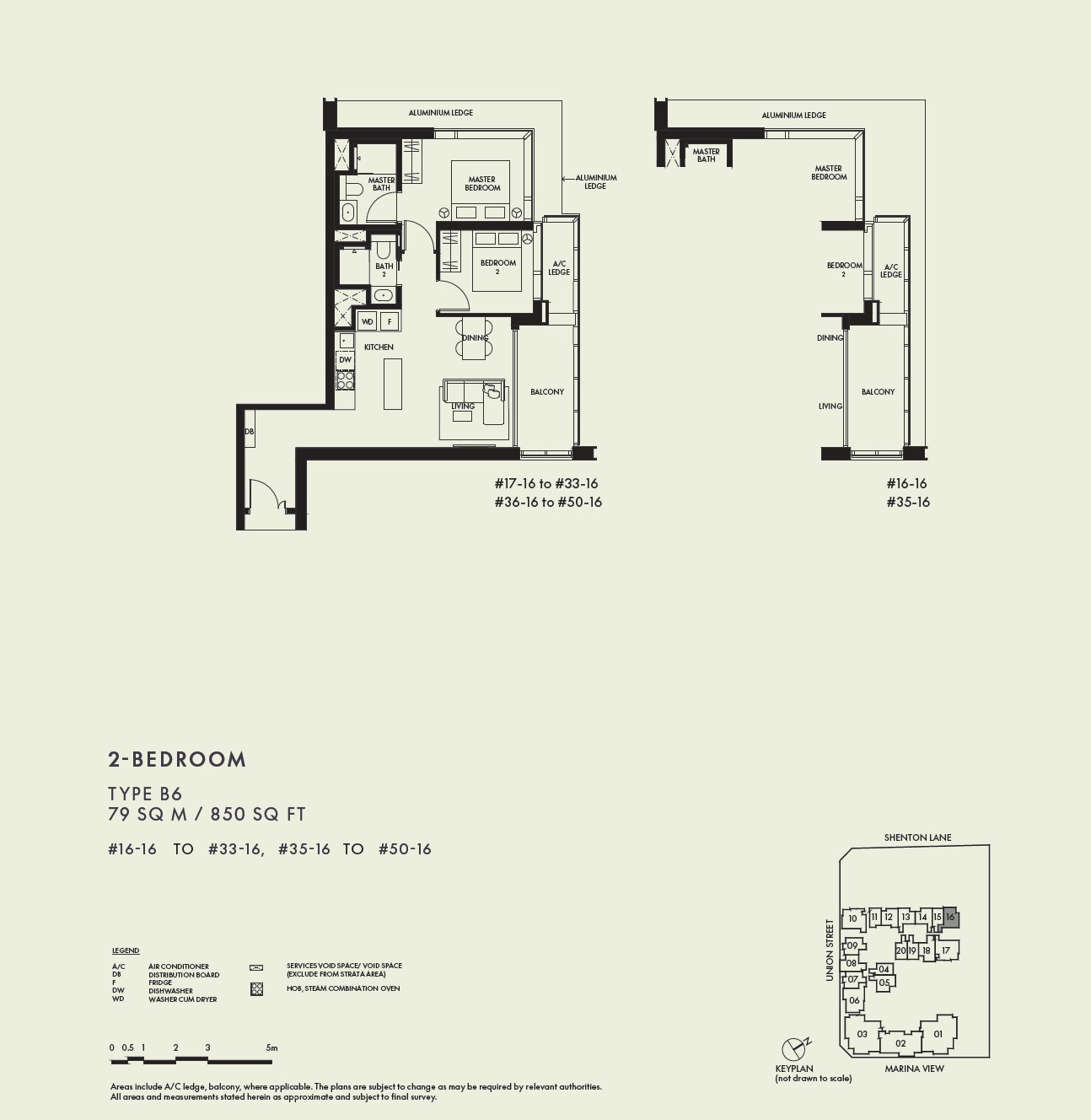 W Residences Floor Plan 2BR B6