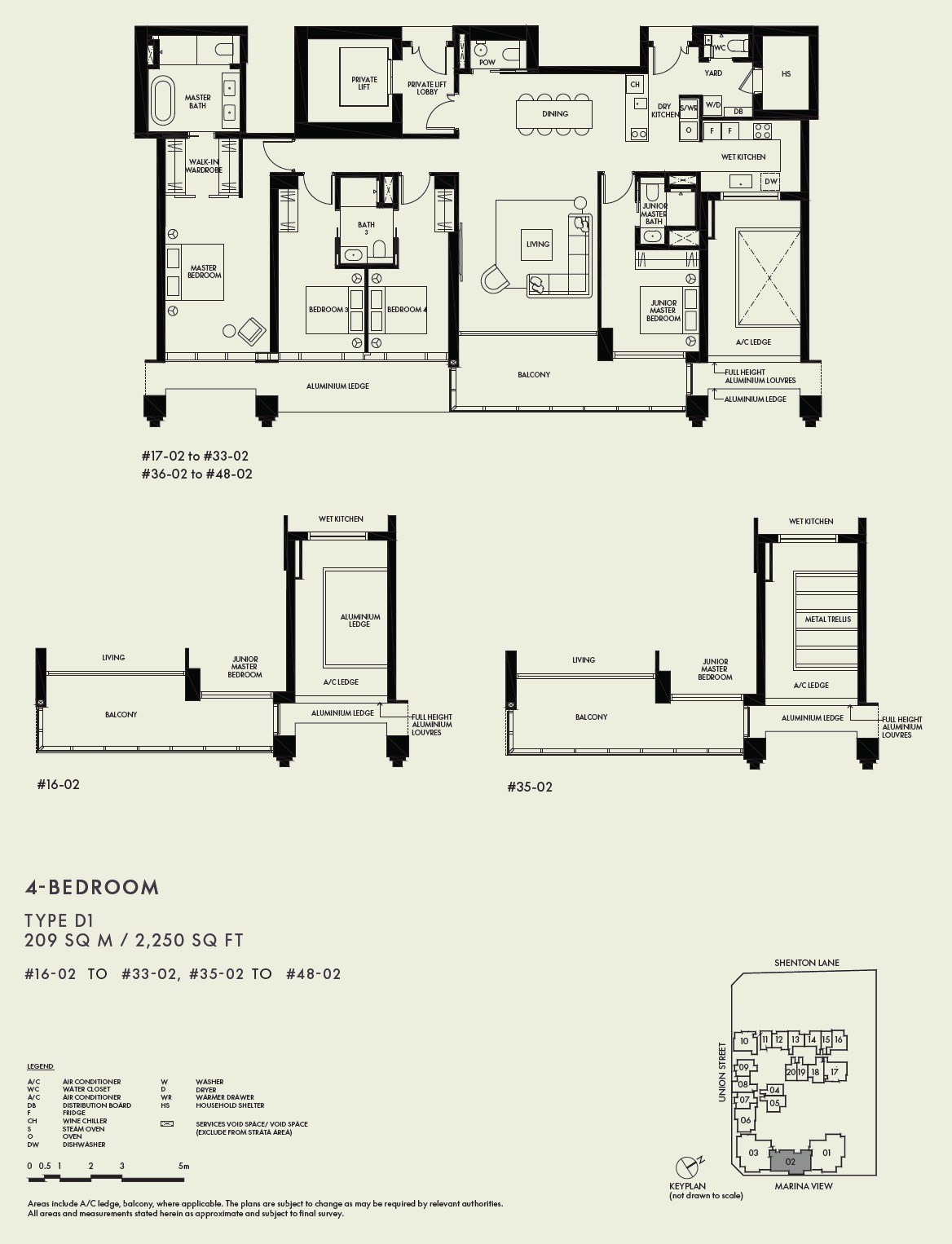 W Residences Floor Plan 4BR D1