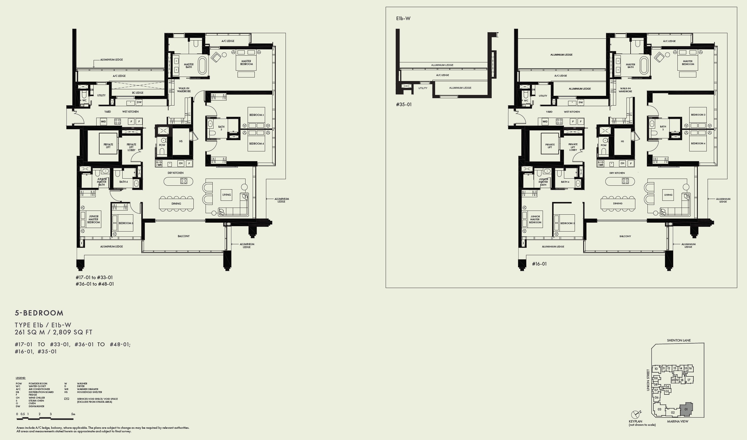 W Residences Floor Plan 5BR E1b
