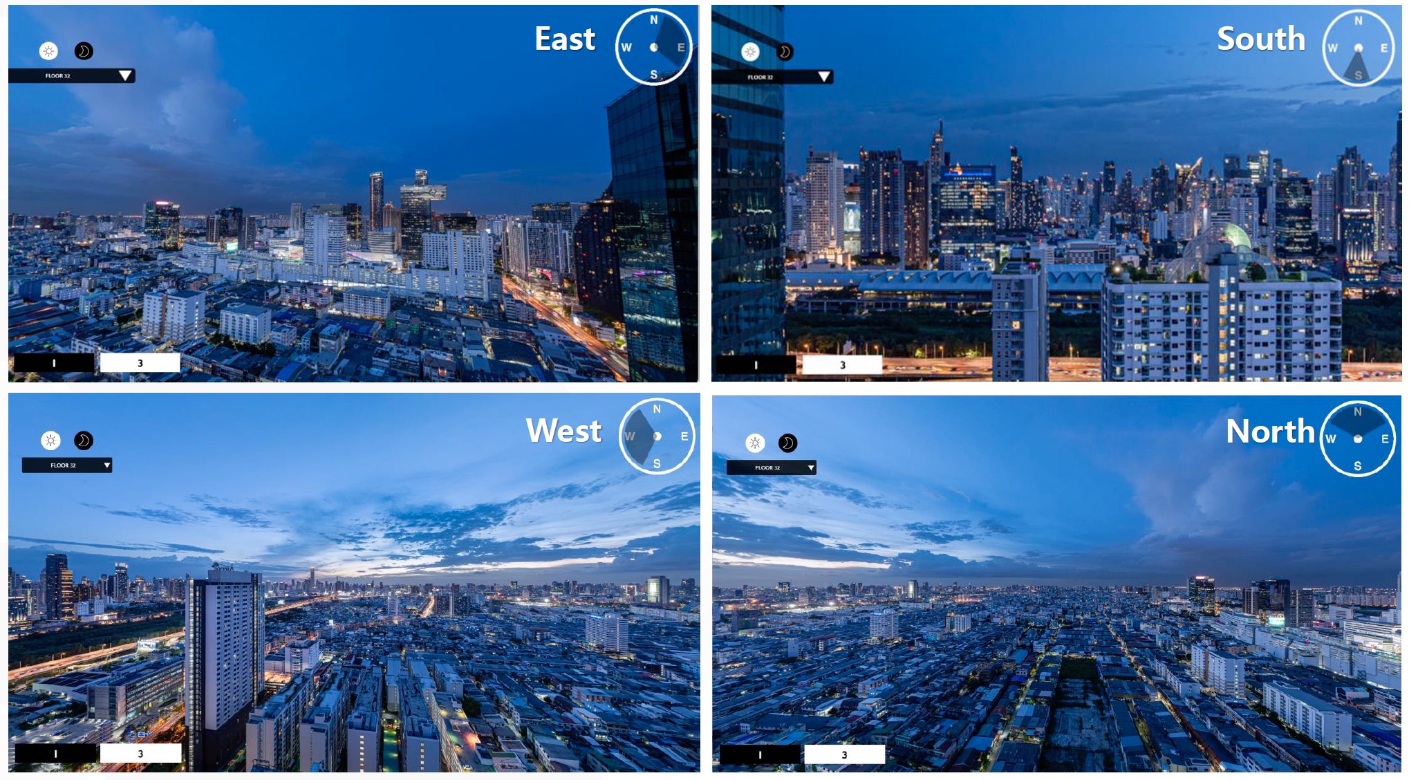 Nue Epic Asok R9 - View for Tower A Level 32 Night