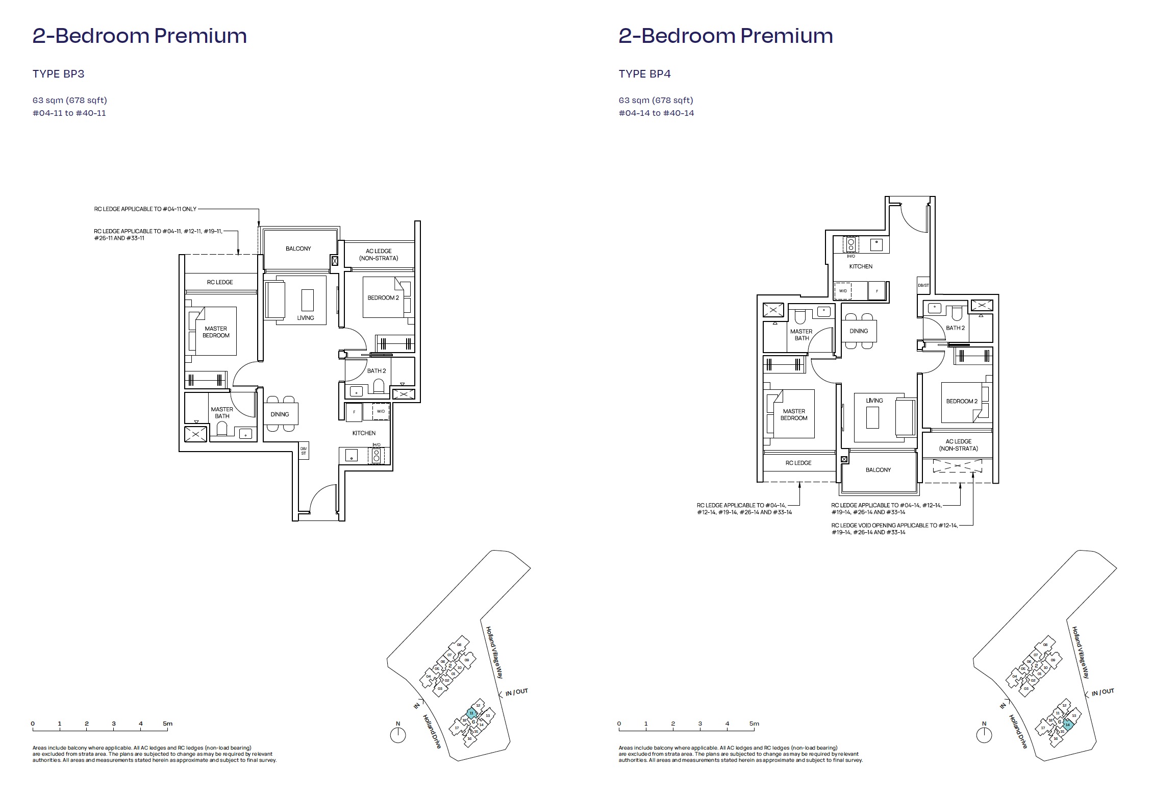 Skye At Holland – 2BR B3 & B4 Floor Plan