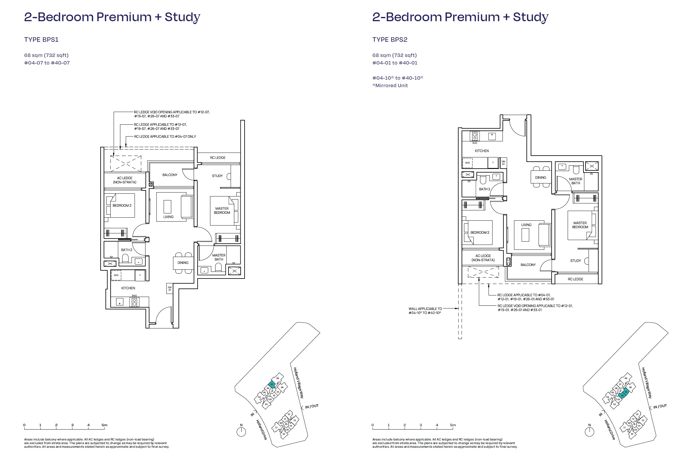 Skye At Holland – 2BR BPS1 & BPS2 Floor Plan