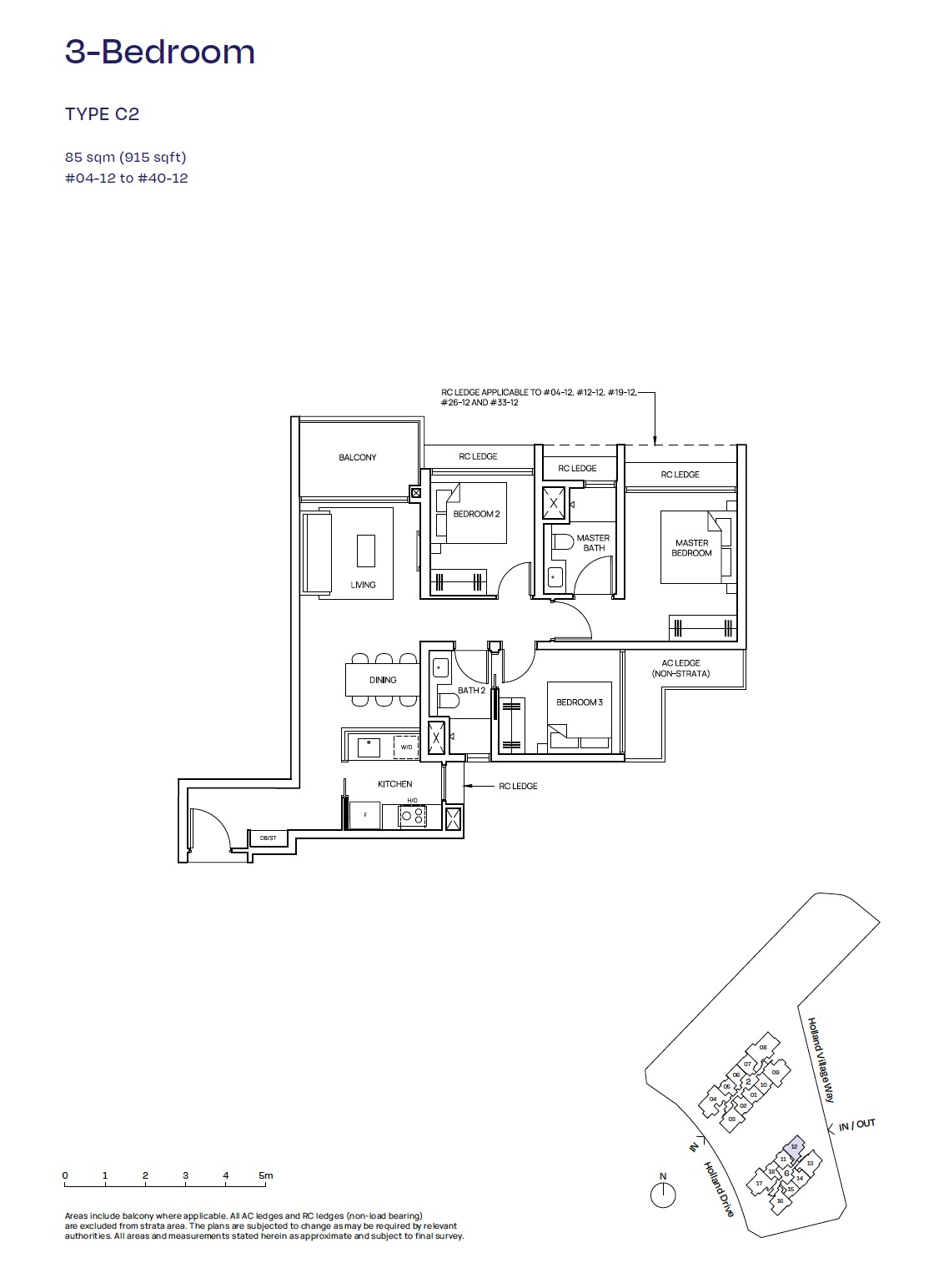 Skye At Holland – 3BR C2 Floor Plan