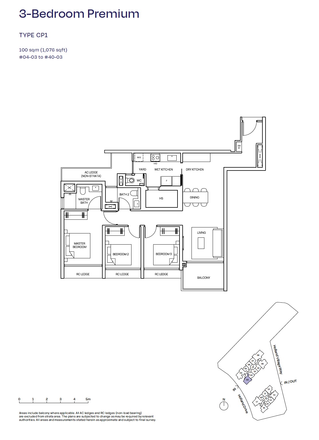 Skye At Holland – 3BR CP1 Floor Plan