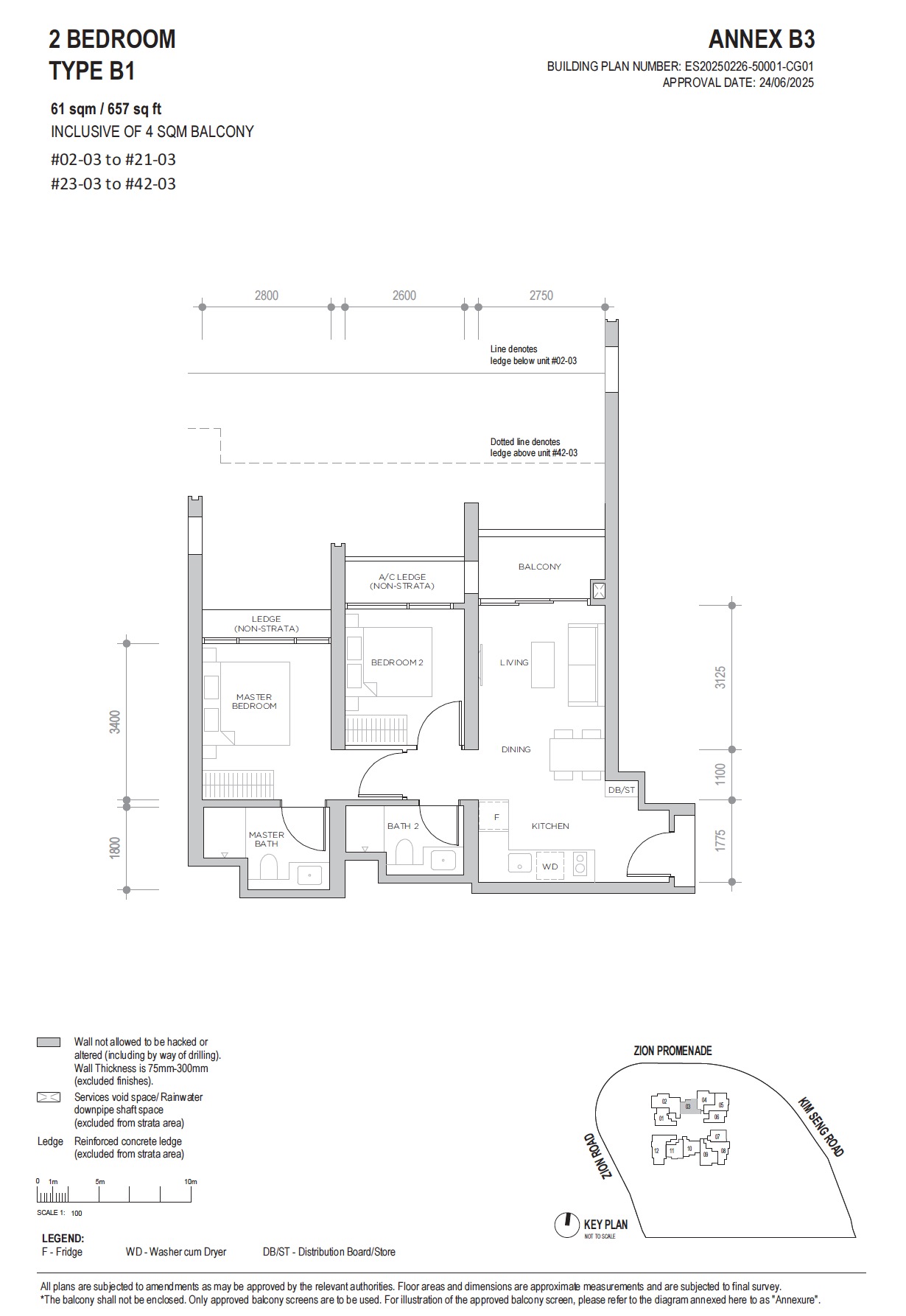 Promenade Peak 2BR B1 Floor Plan
