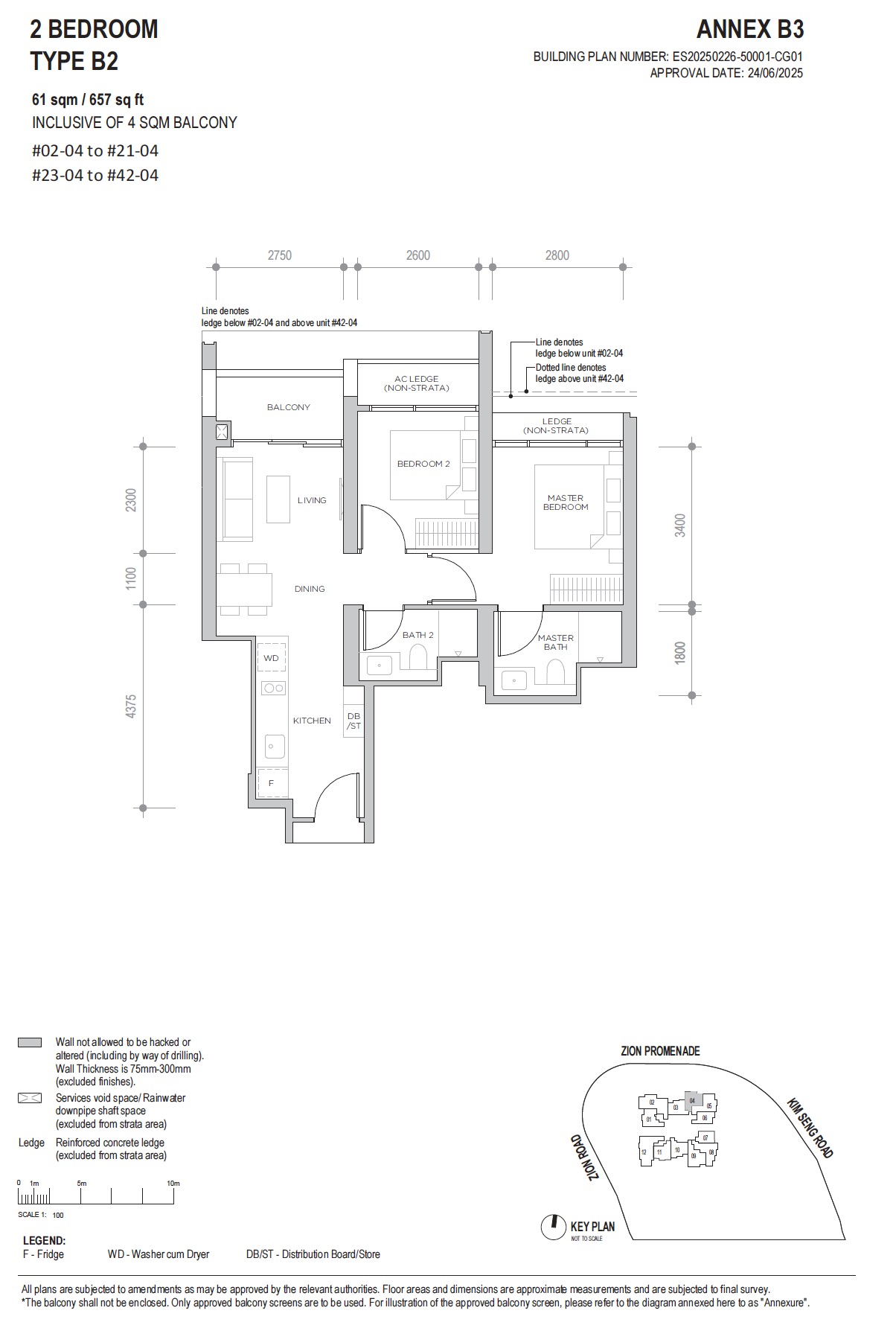 Promenade Peak 2BR B2 Floor Plan