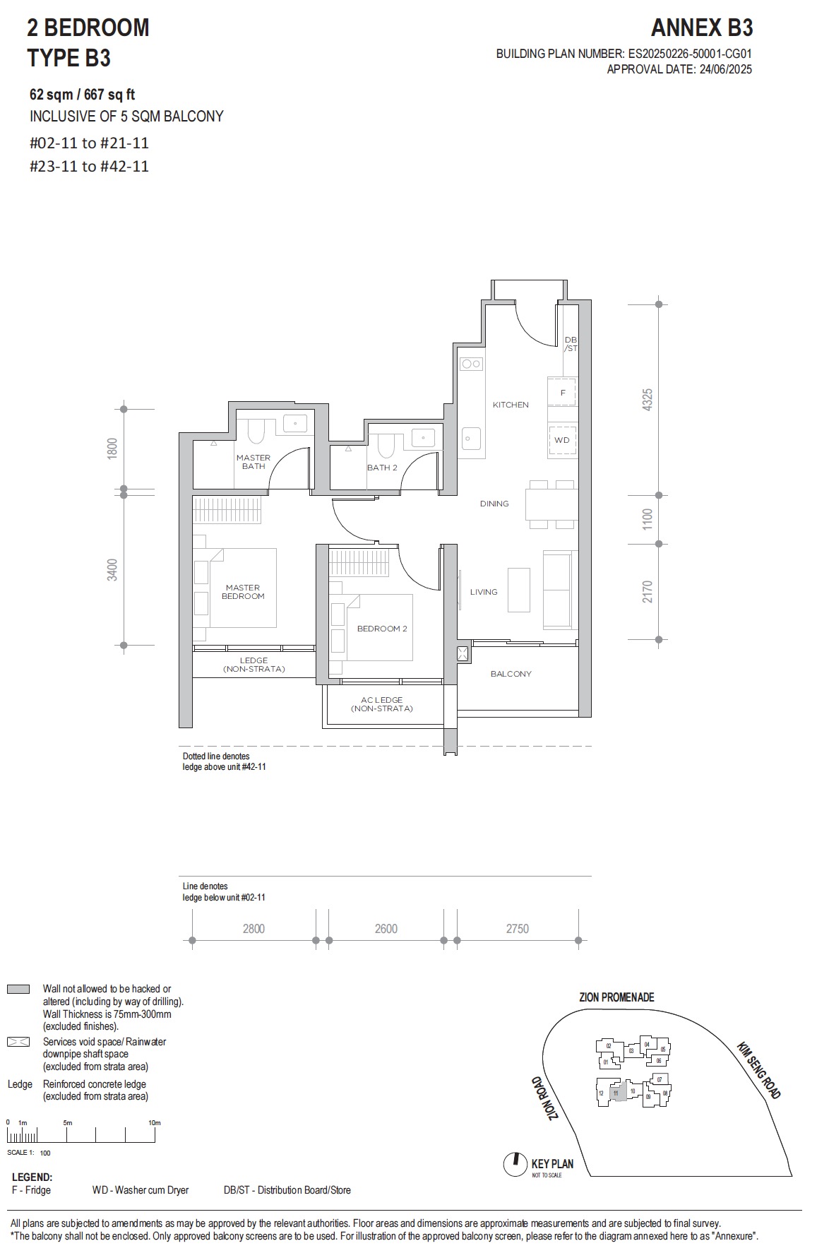 Promenade Peak 2BR B3 Floor Plan