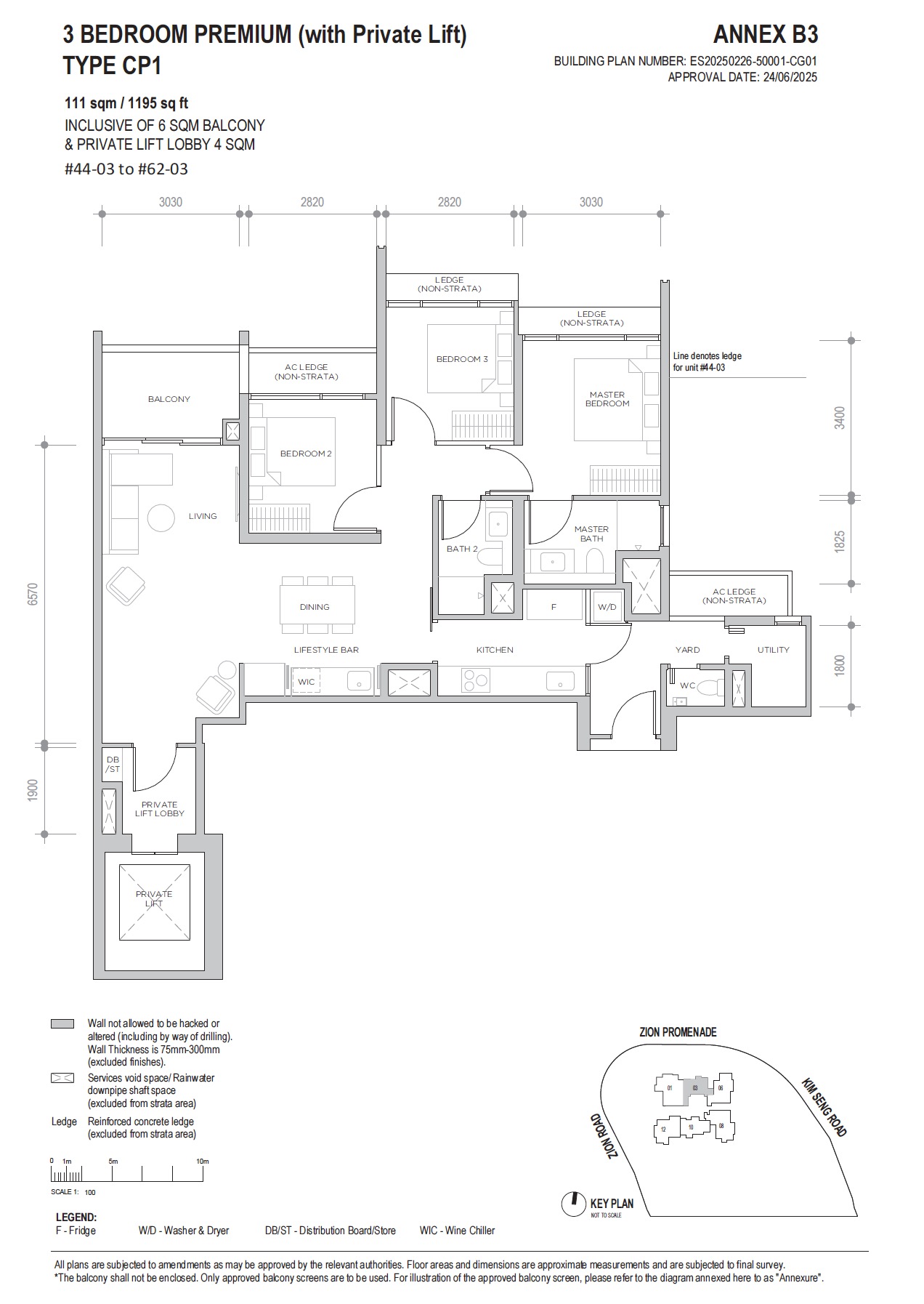 Promenade Peak 3BR Premium CP1 Floor Plan