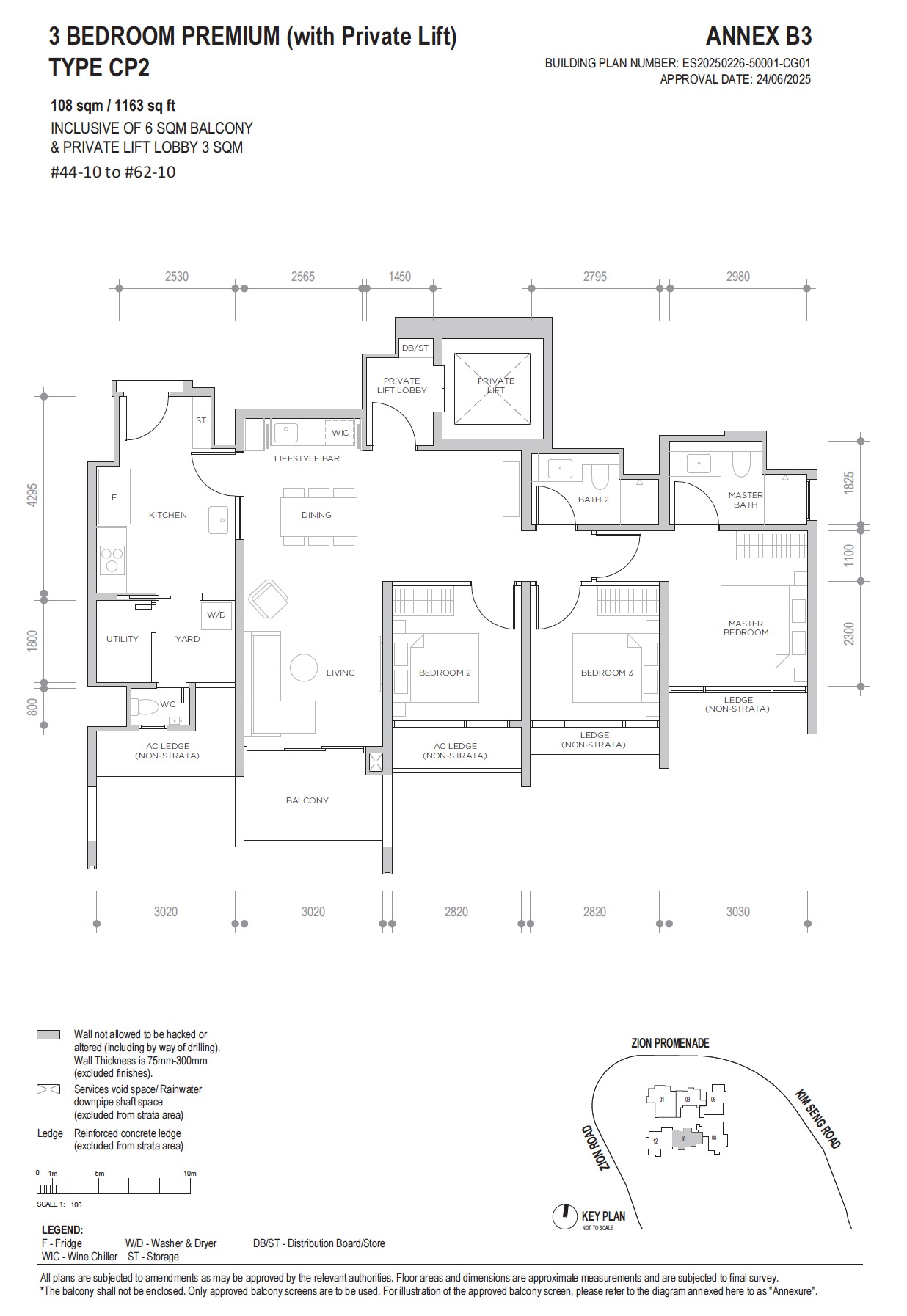 Promenade Peak 3BR Premium CP2 Floor Plan