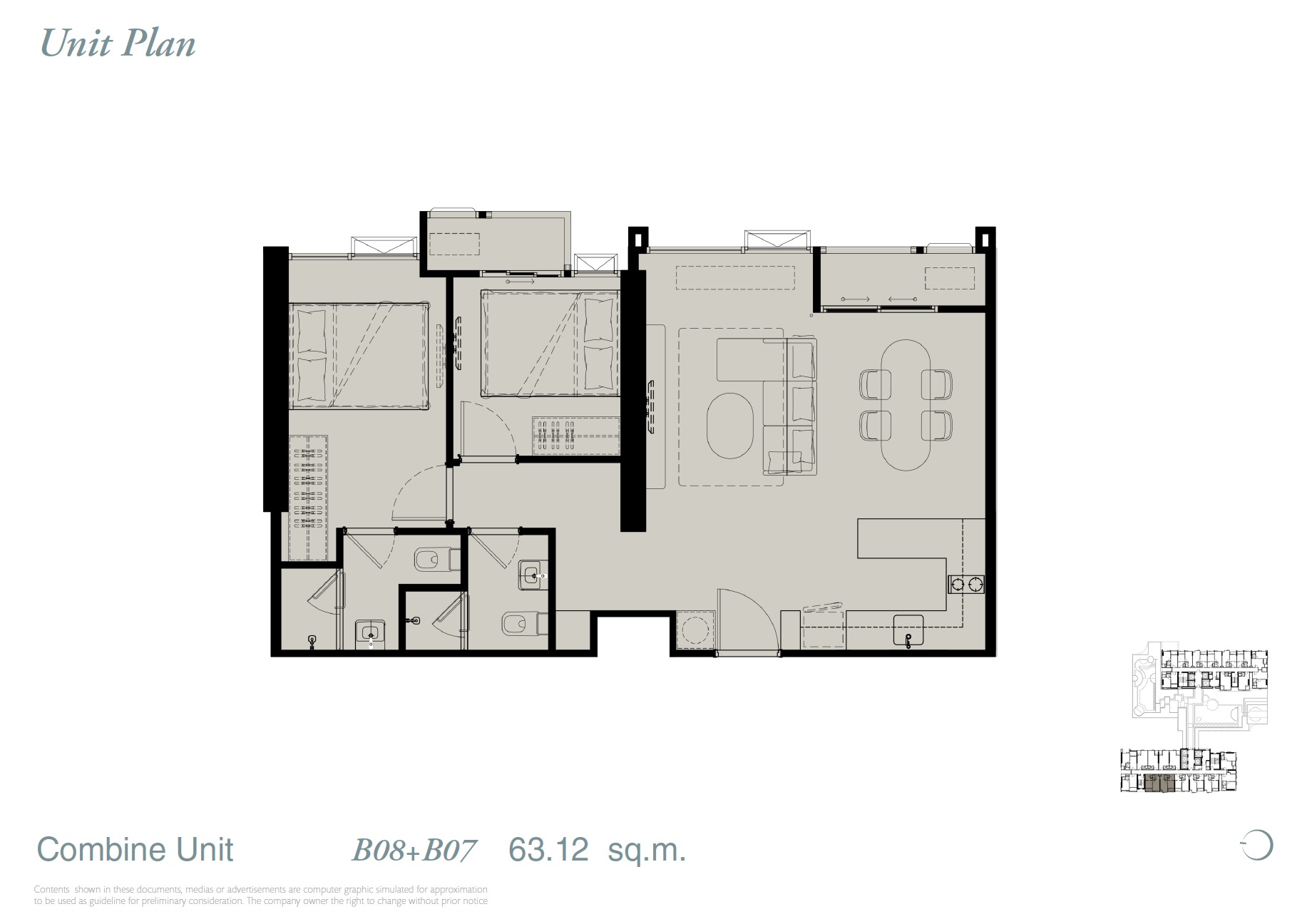 Reference Sathorn WWY – Combined Unit 3 Floor Plan
