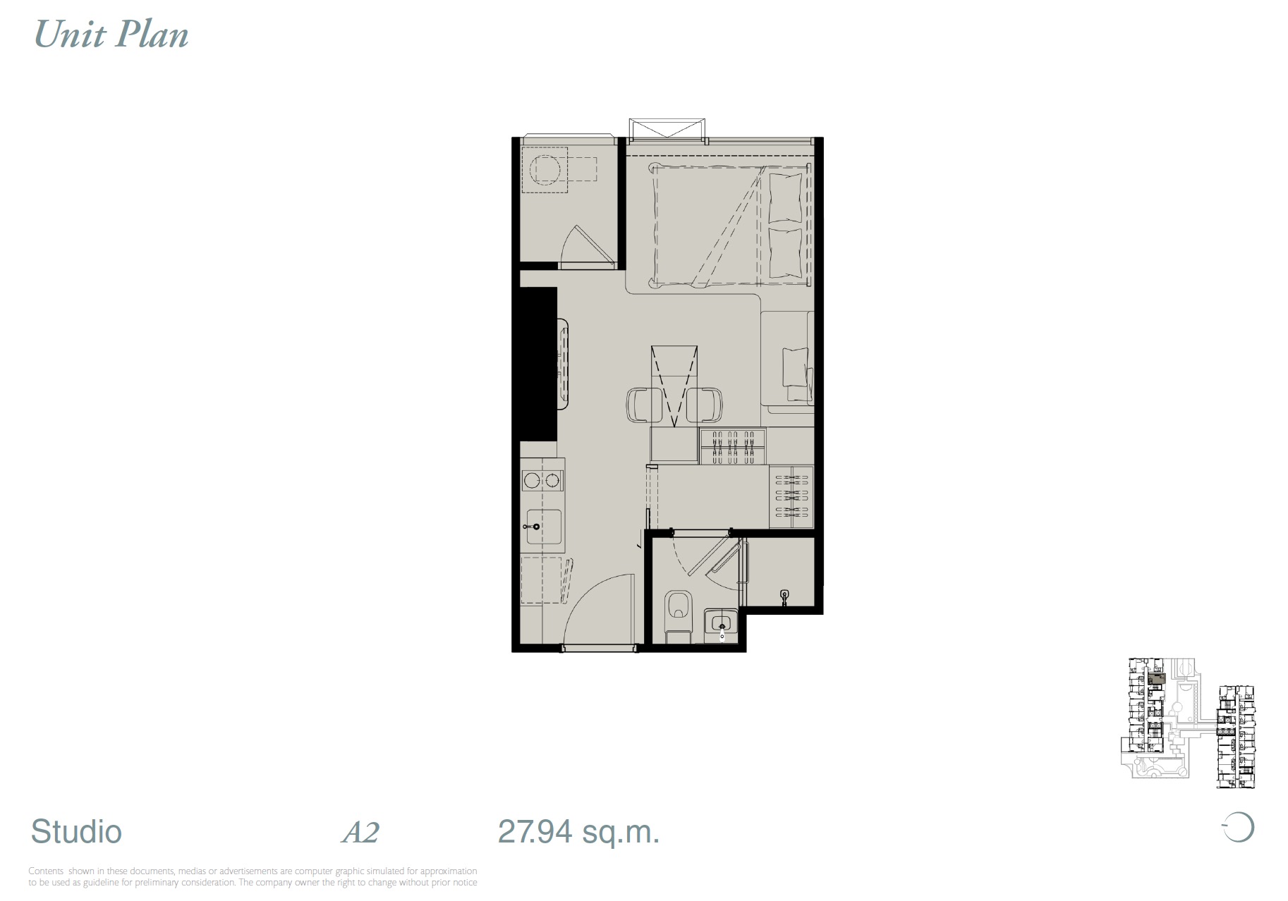 Reference Sathorn WWY – Studio A2 Floor Plan