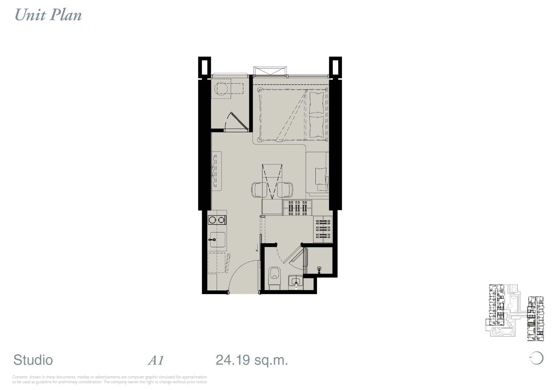 Reference Sathorn WWY – Studio Floor Plan