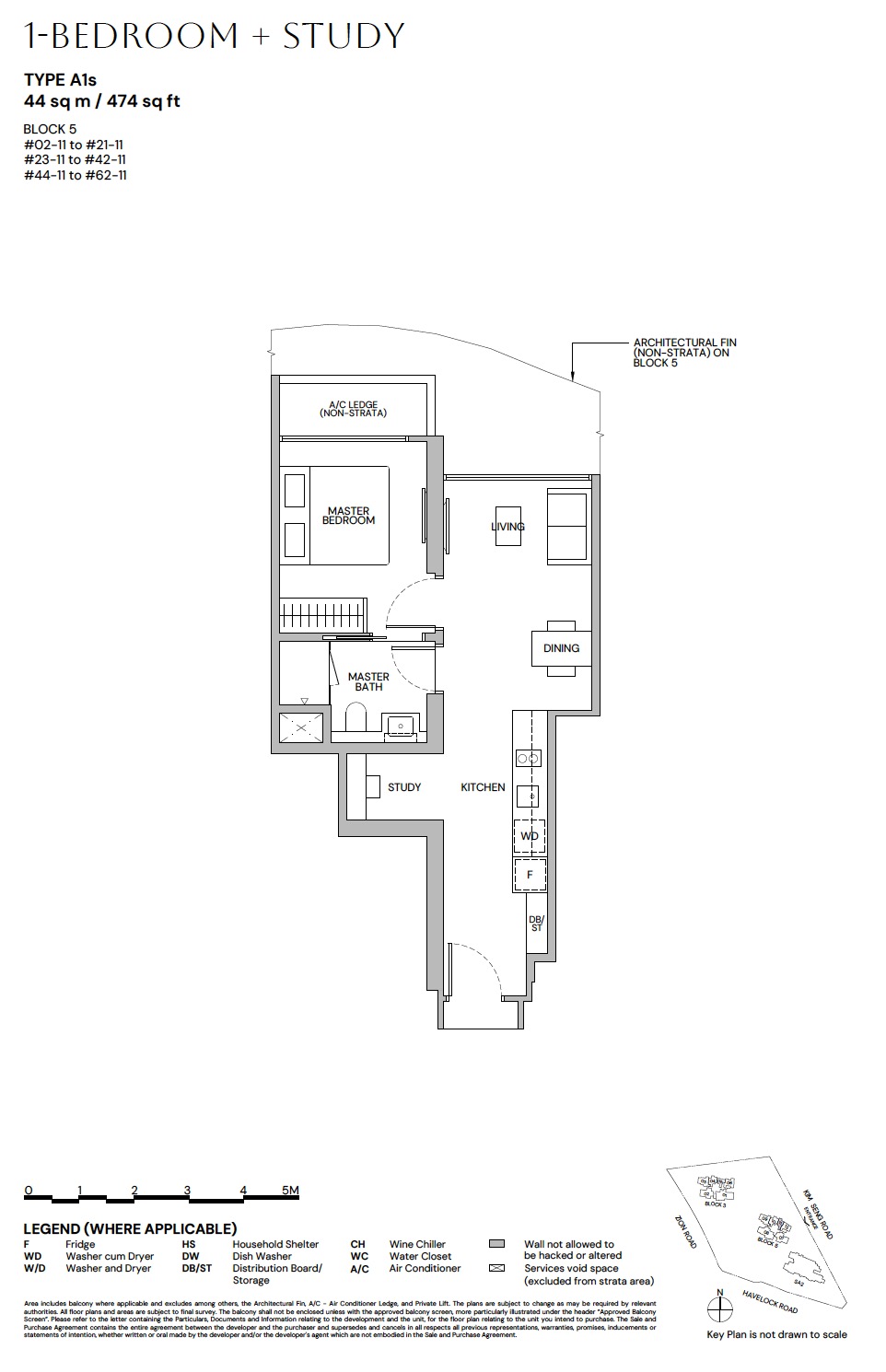 Zyon Grand – 1+Study Floor Plan