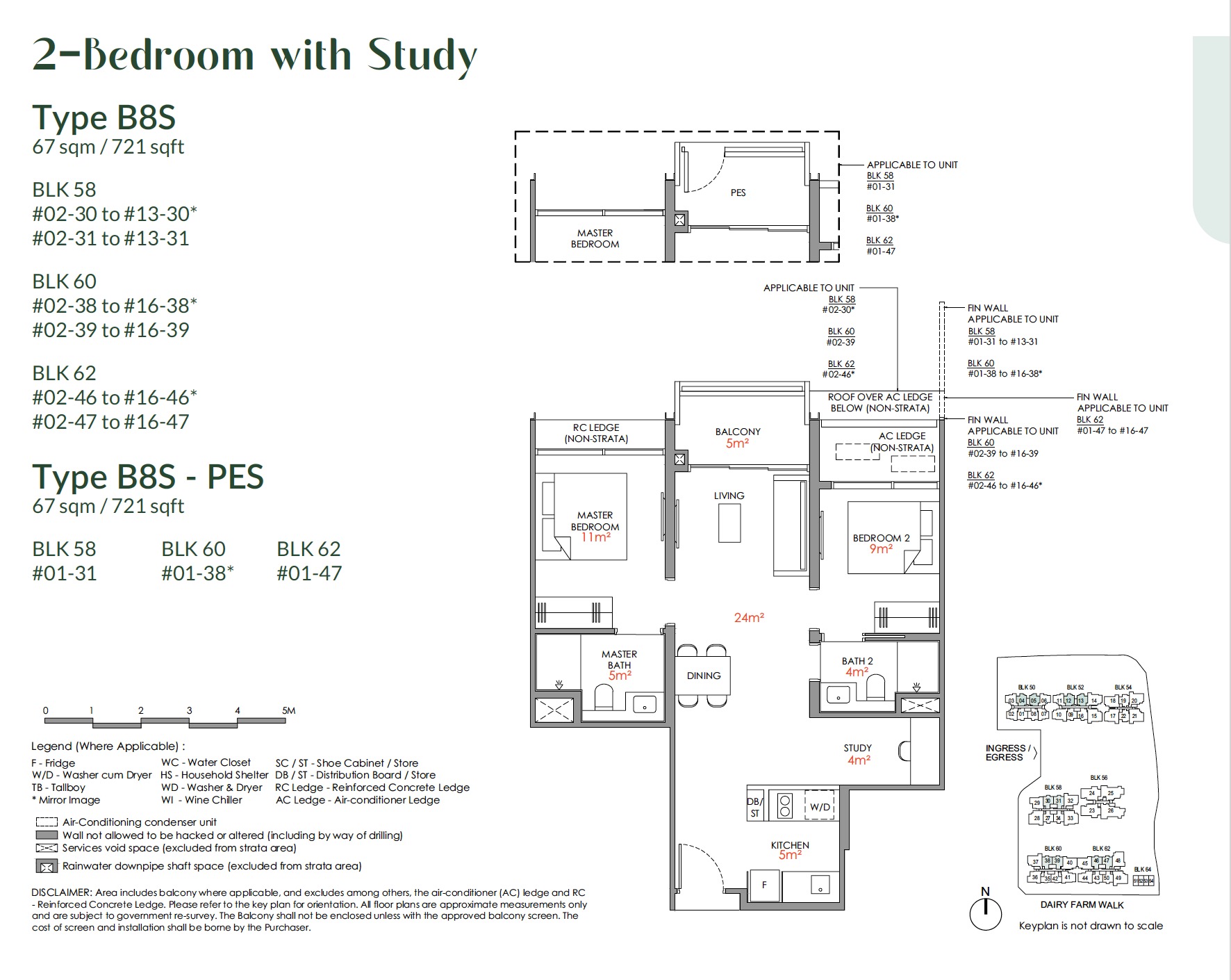 Narra Residences – 2BR Study B8S Floor Plan