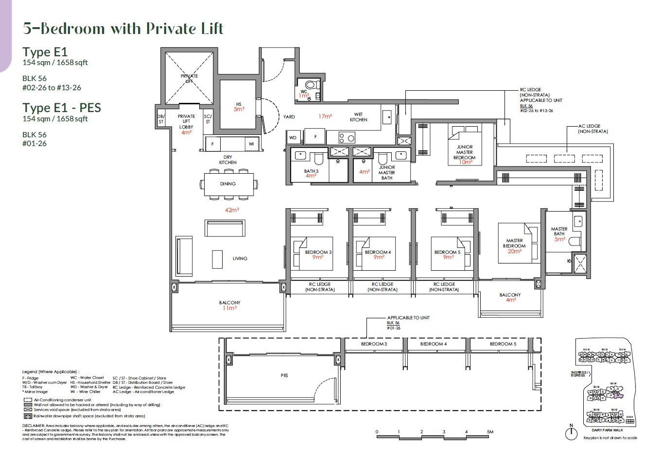 Narra Residences – 5BR E1 Floor Plan