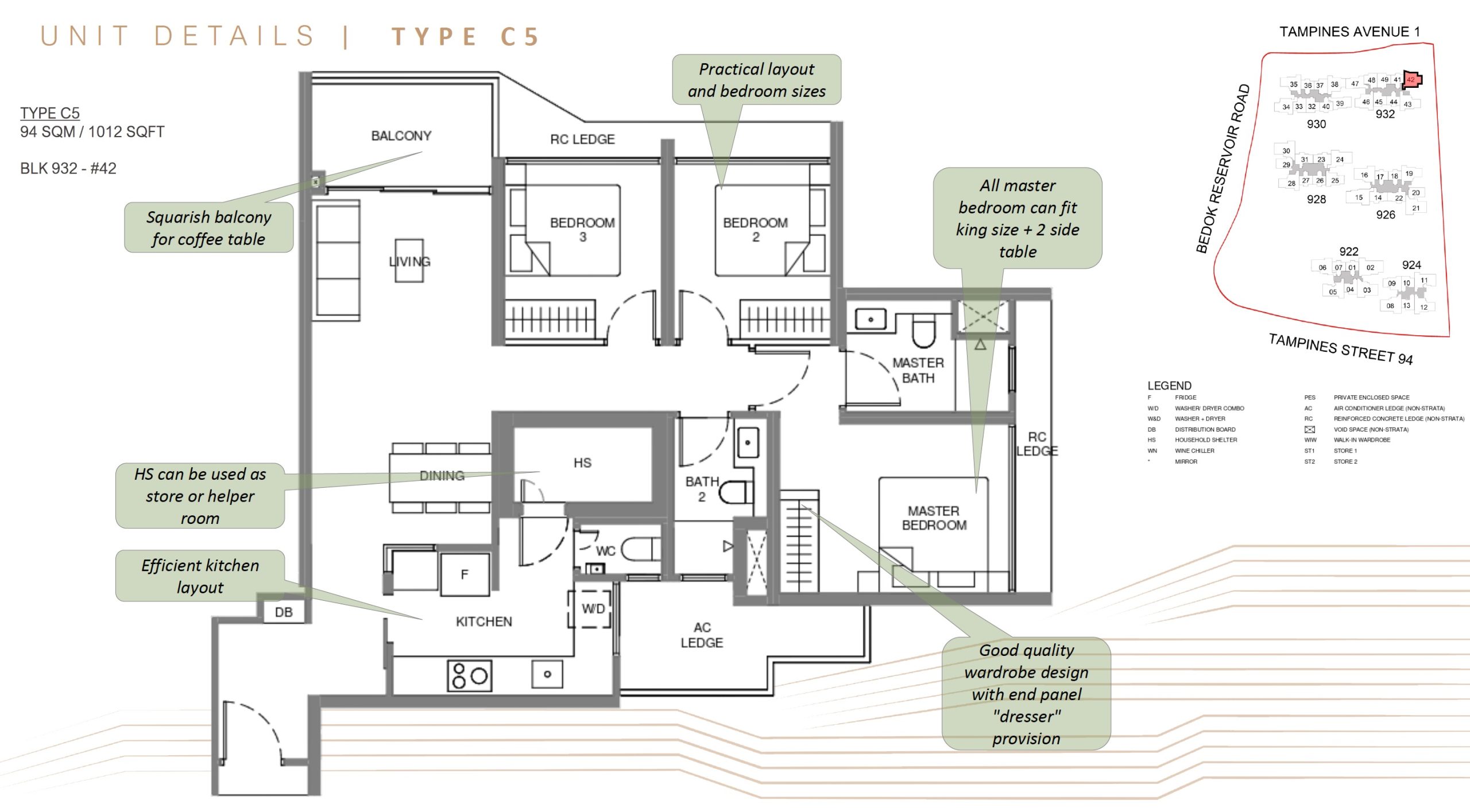 Pinery Residences – 3BR Type C5 Floor Plan