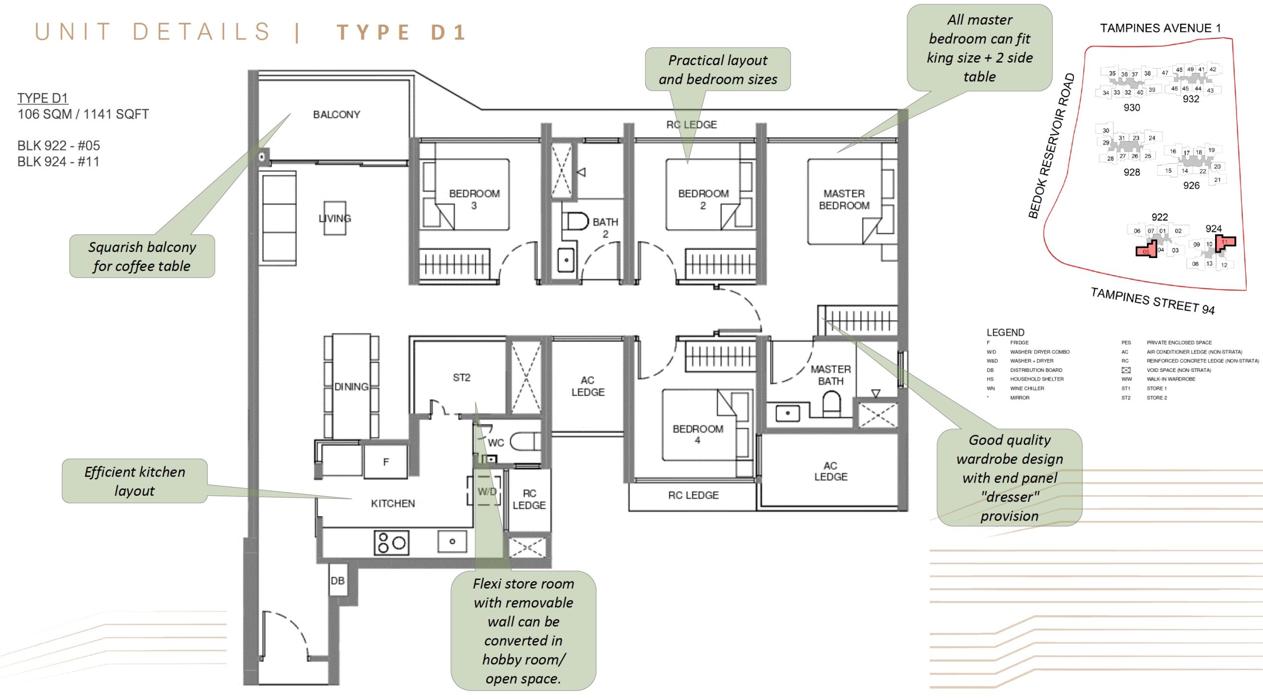 Pinery Residences – 4BR Type D1 Floor Plan
