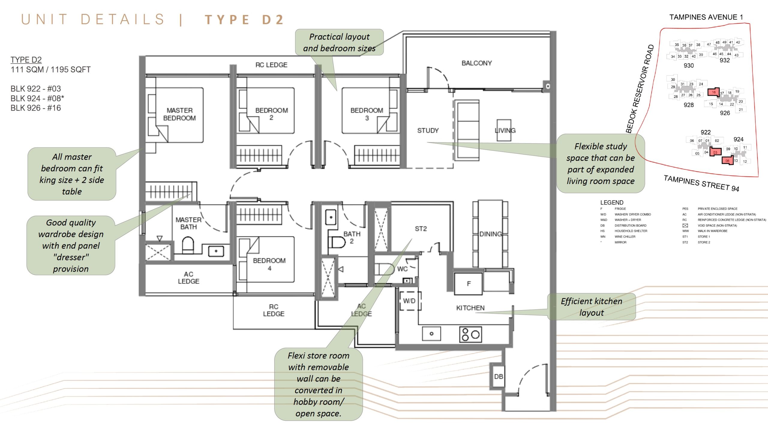 Pinery Residences – 4BR Type D2 Floor Plan