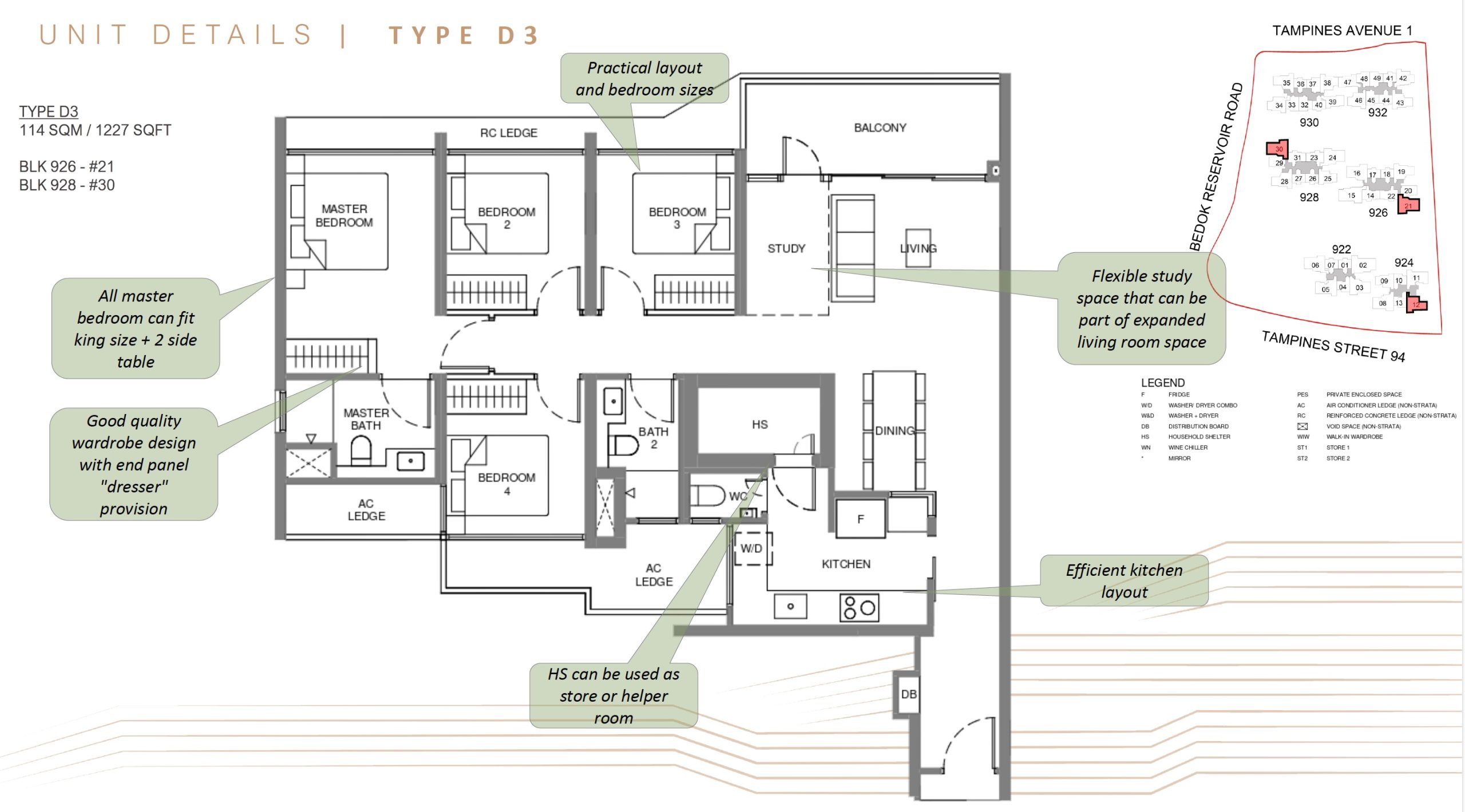 Pinery Residences – 4BR Type D3 Floor Plan