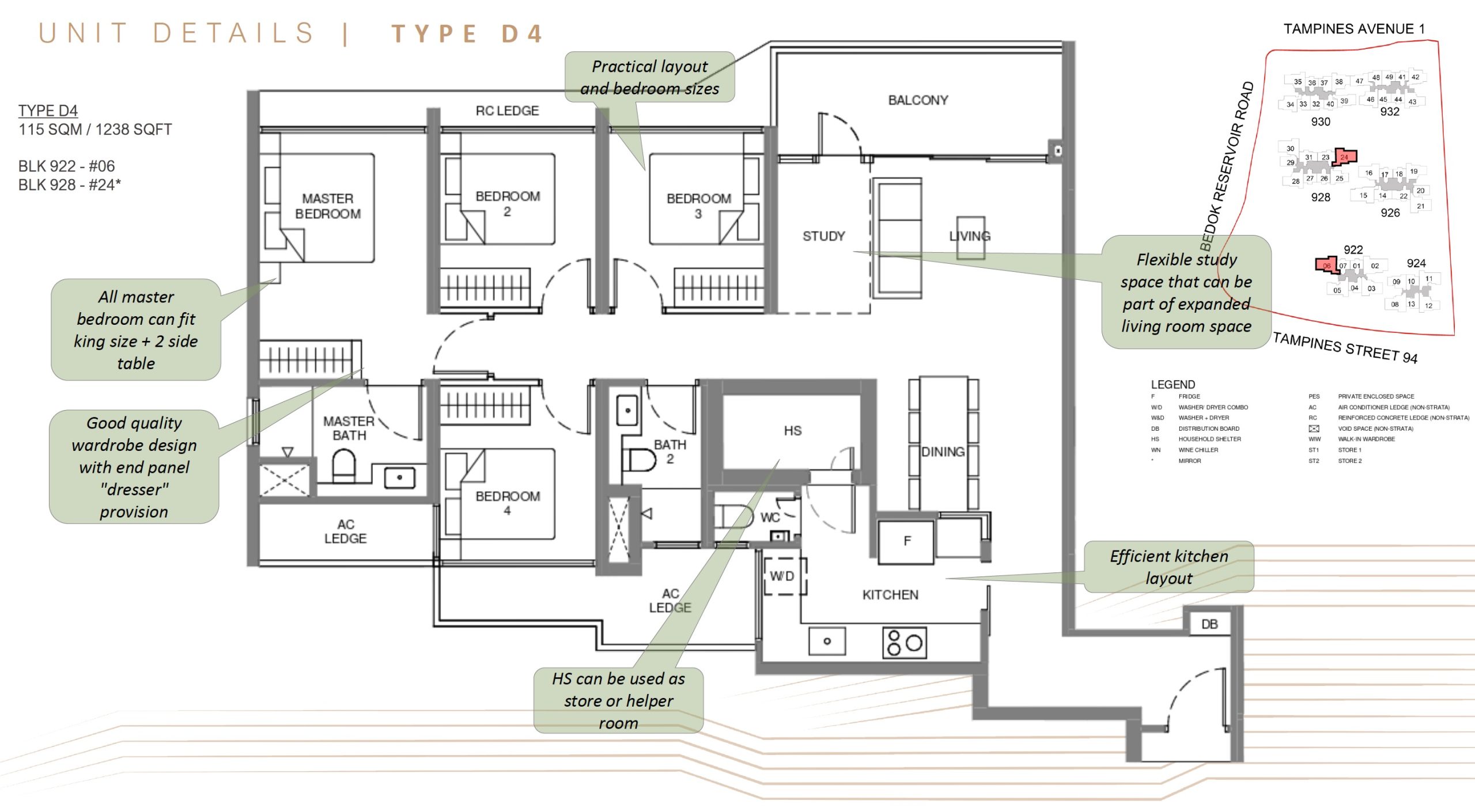 Pinery Residences – 4BR Type D4 Floor Plan
