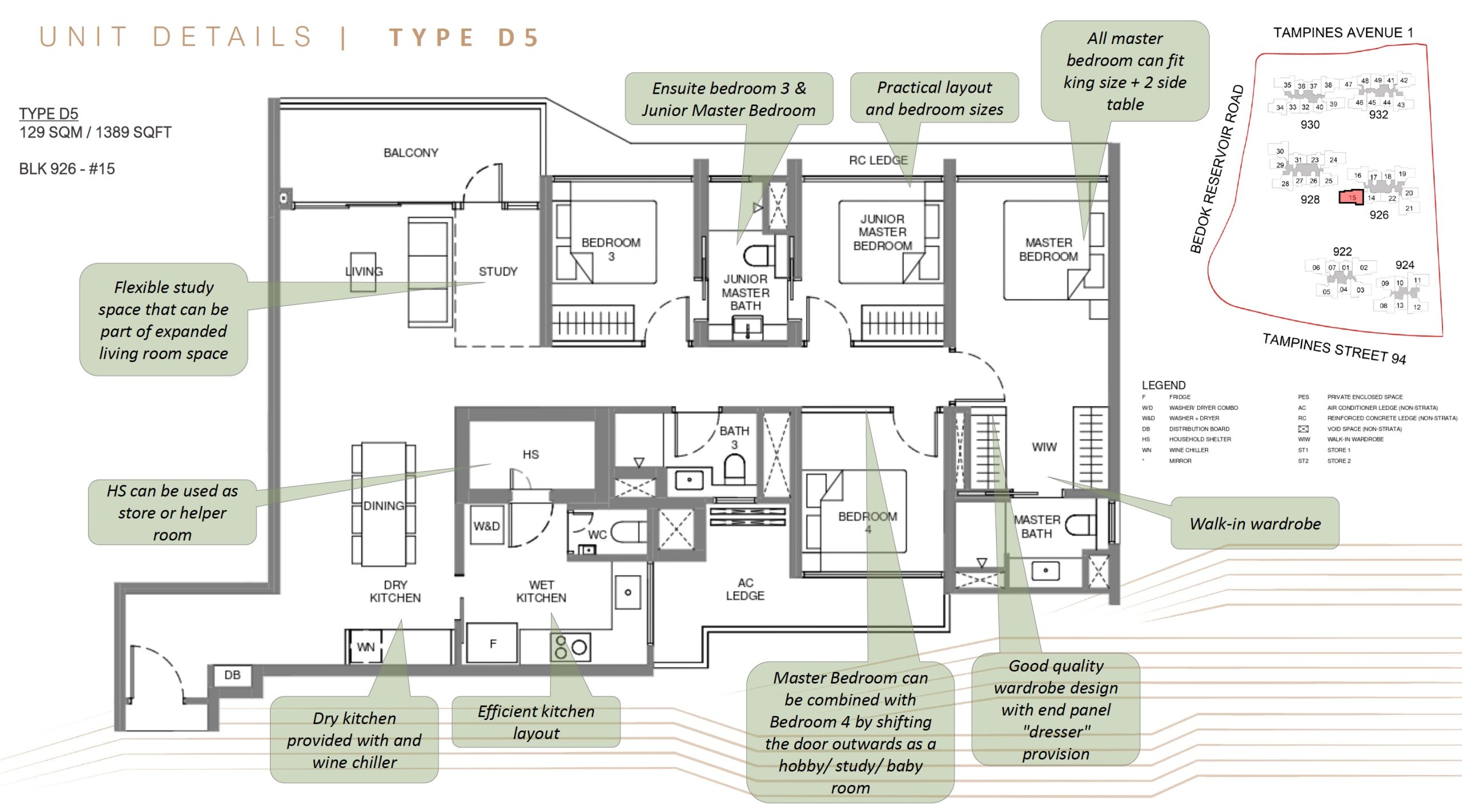 Pinery Residences – 4BR Type D5 Floor Plan