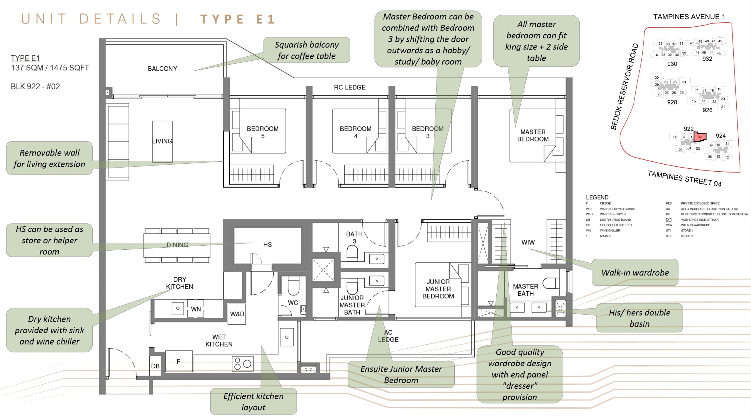 Pinery Residences – 5BR Type E1 Floor Plan
