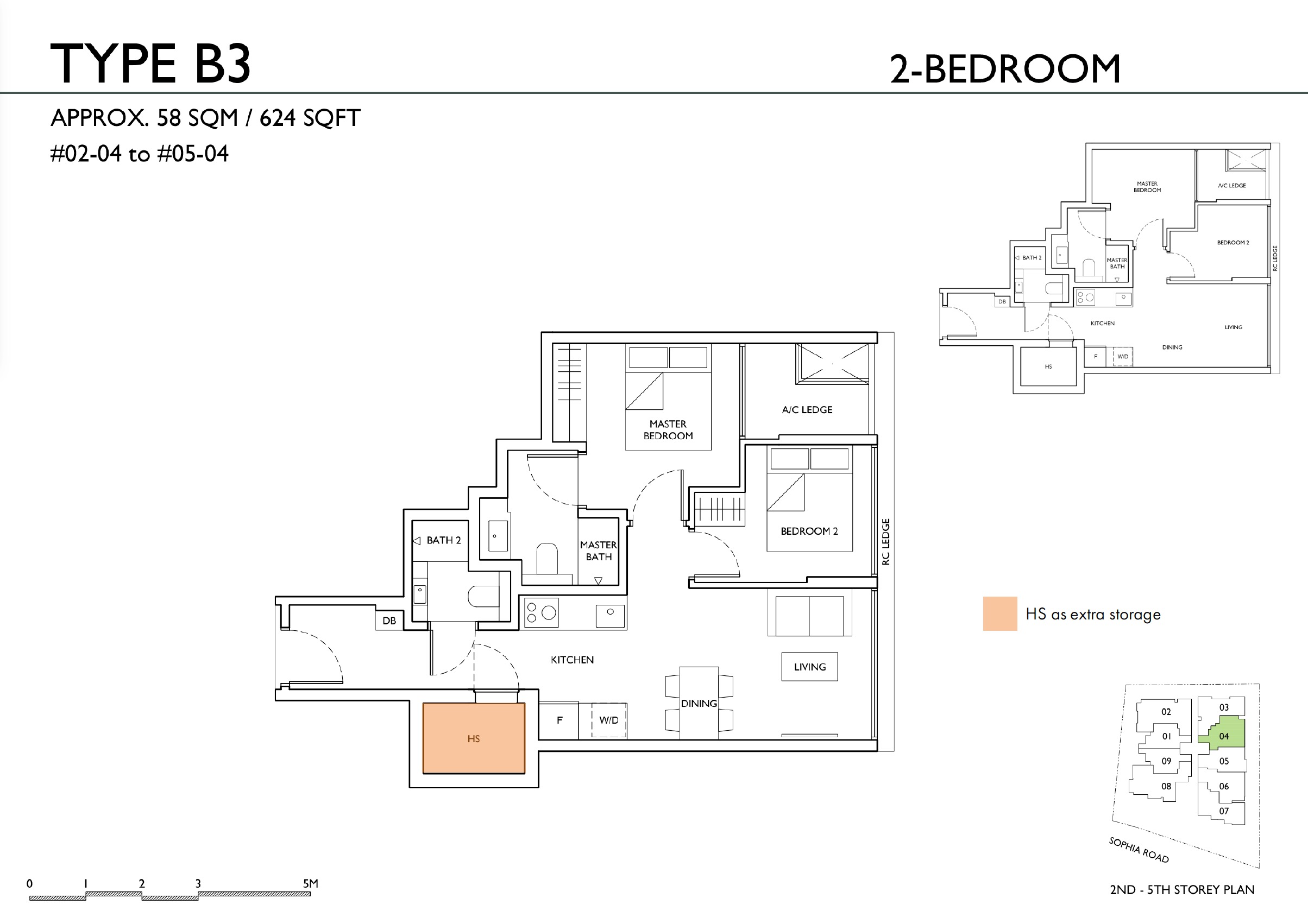 Sophia Meadows – Type B3 2BR Floor Plan