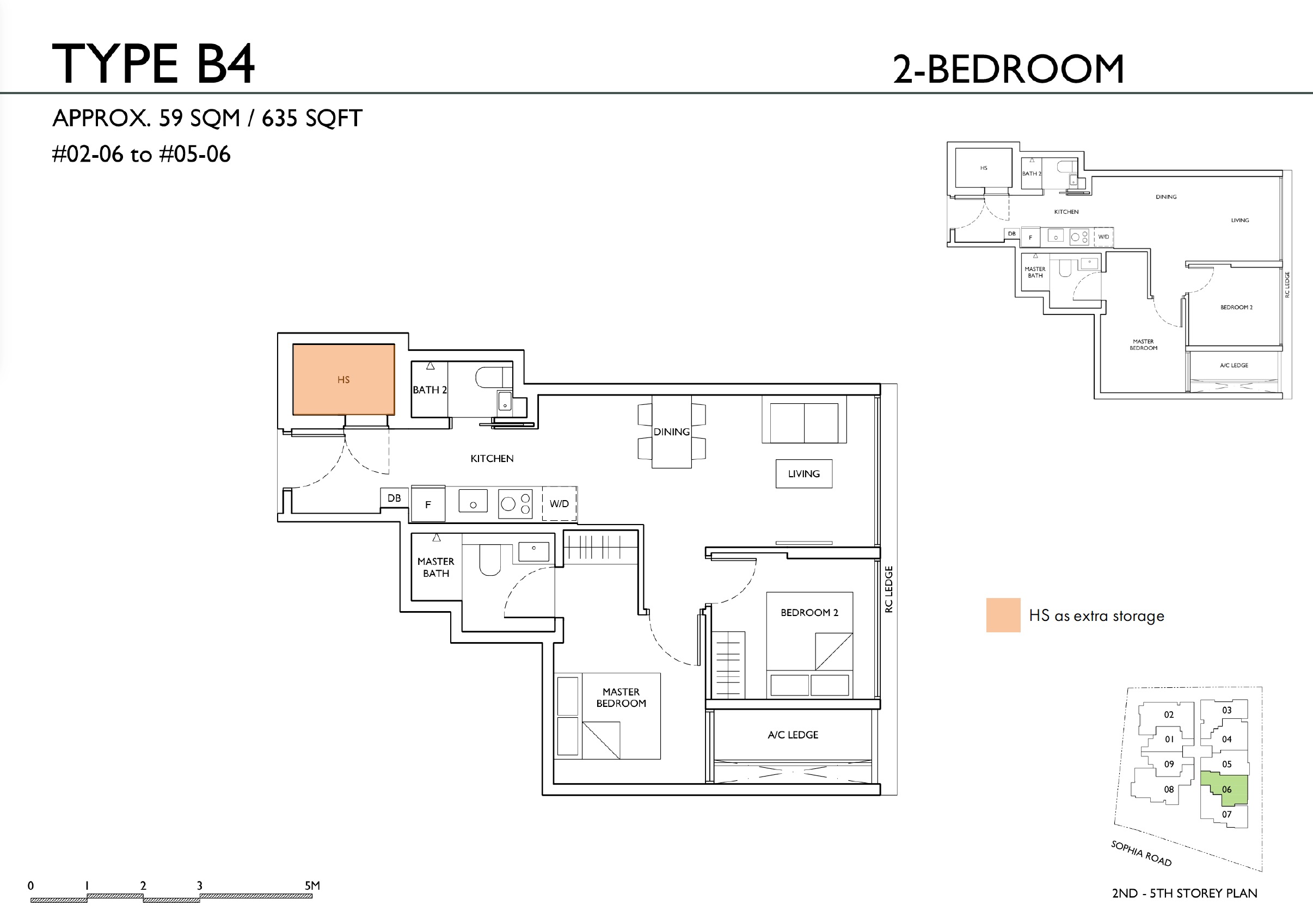 Sophia Meadows – Type B4 2BR Floor Plan