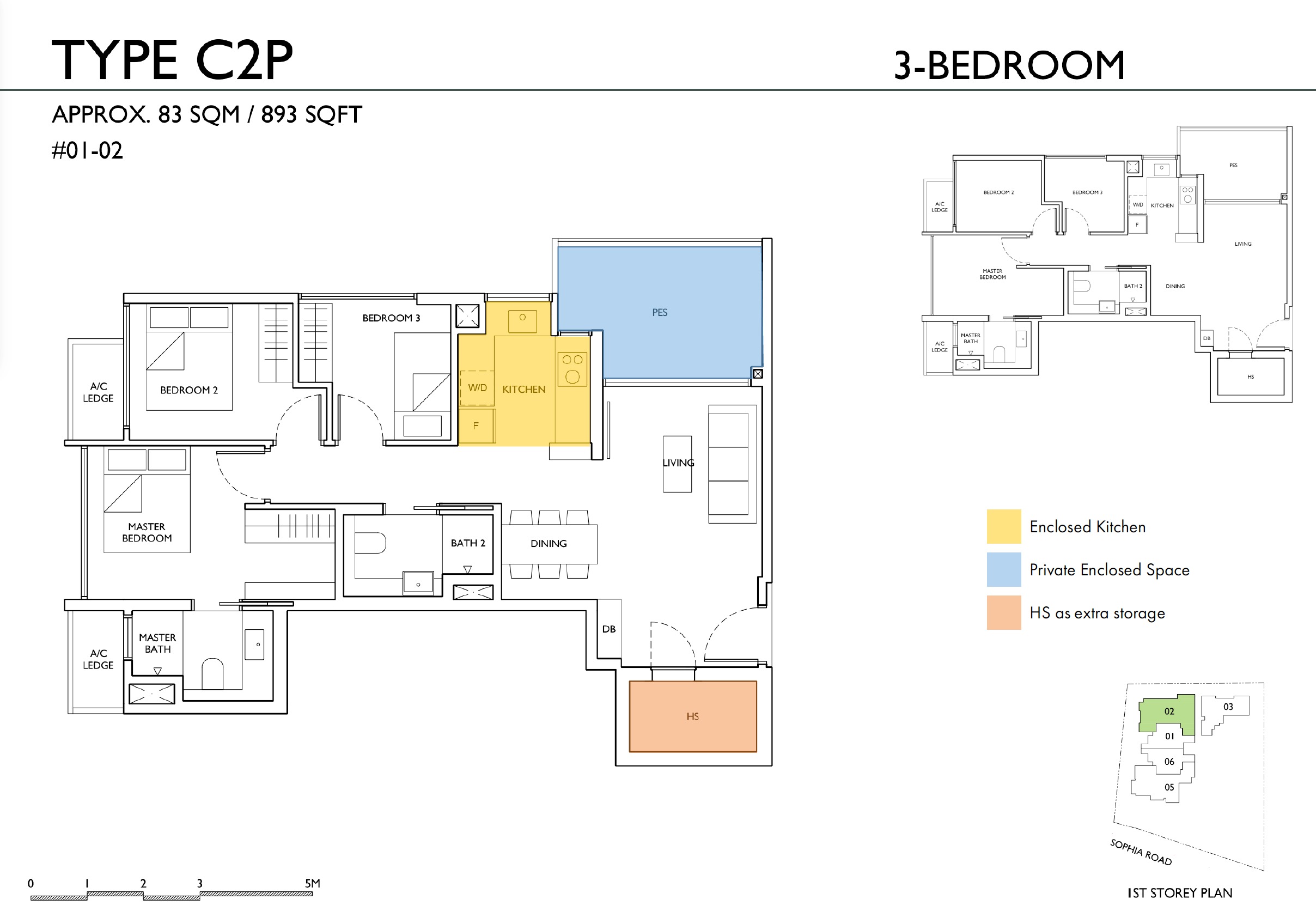 Sophia Meadows – Type C2P 3BR Floor Plan