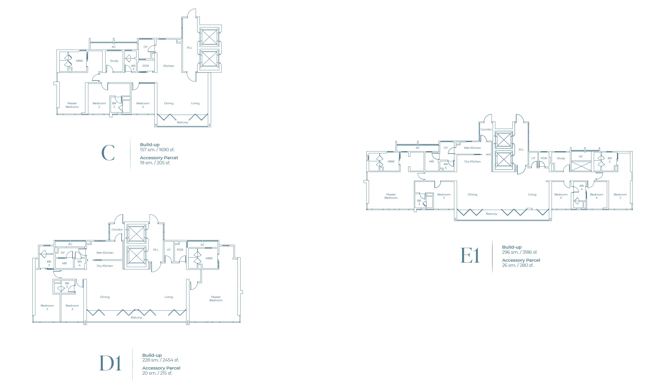 The Light Water Residences – Type CDE Floor Plan