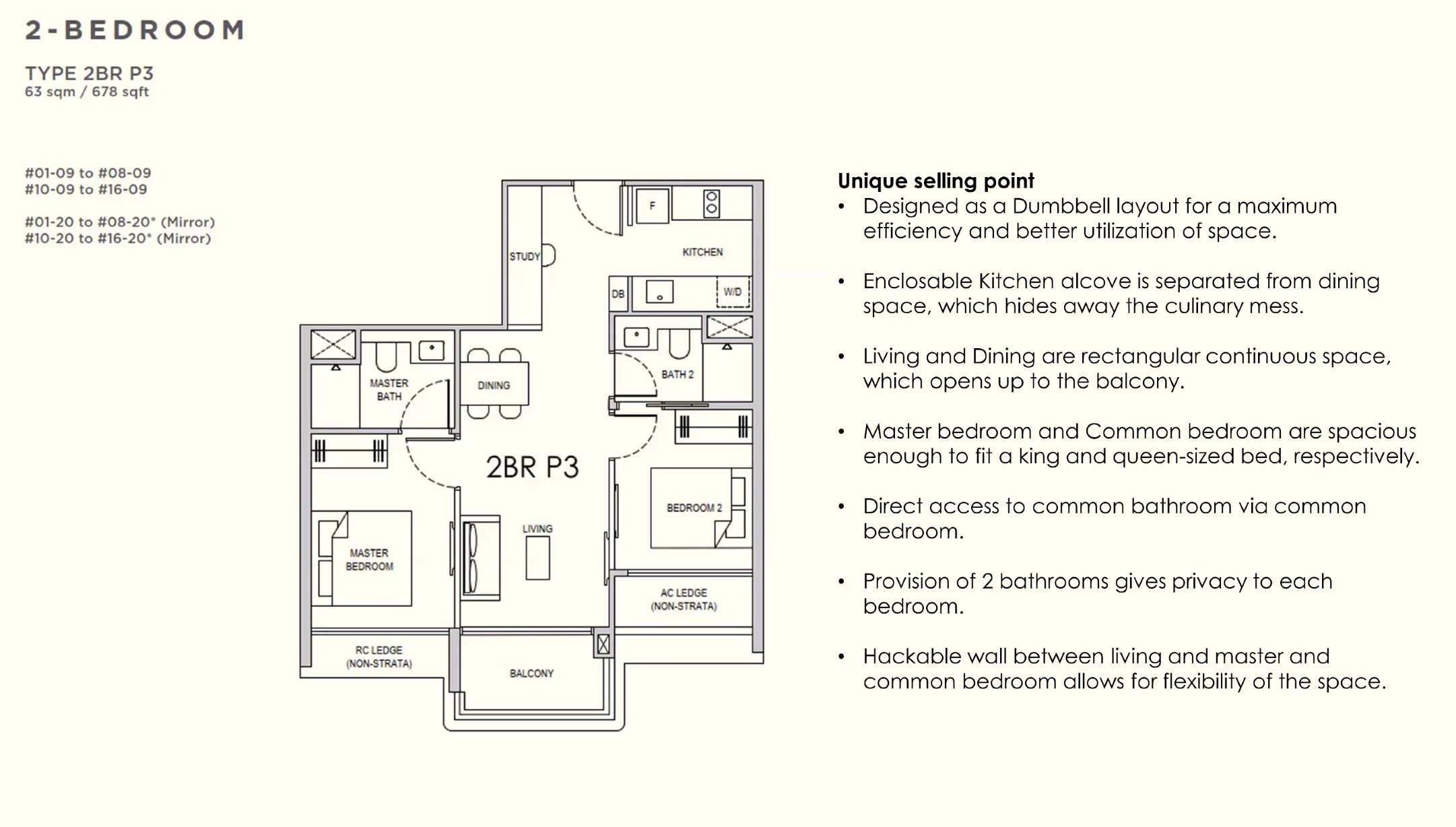 Lentor Gardens 2BR P3 Floor Plan