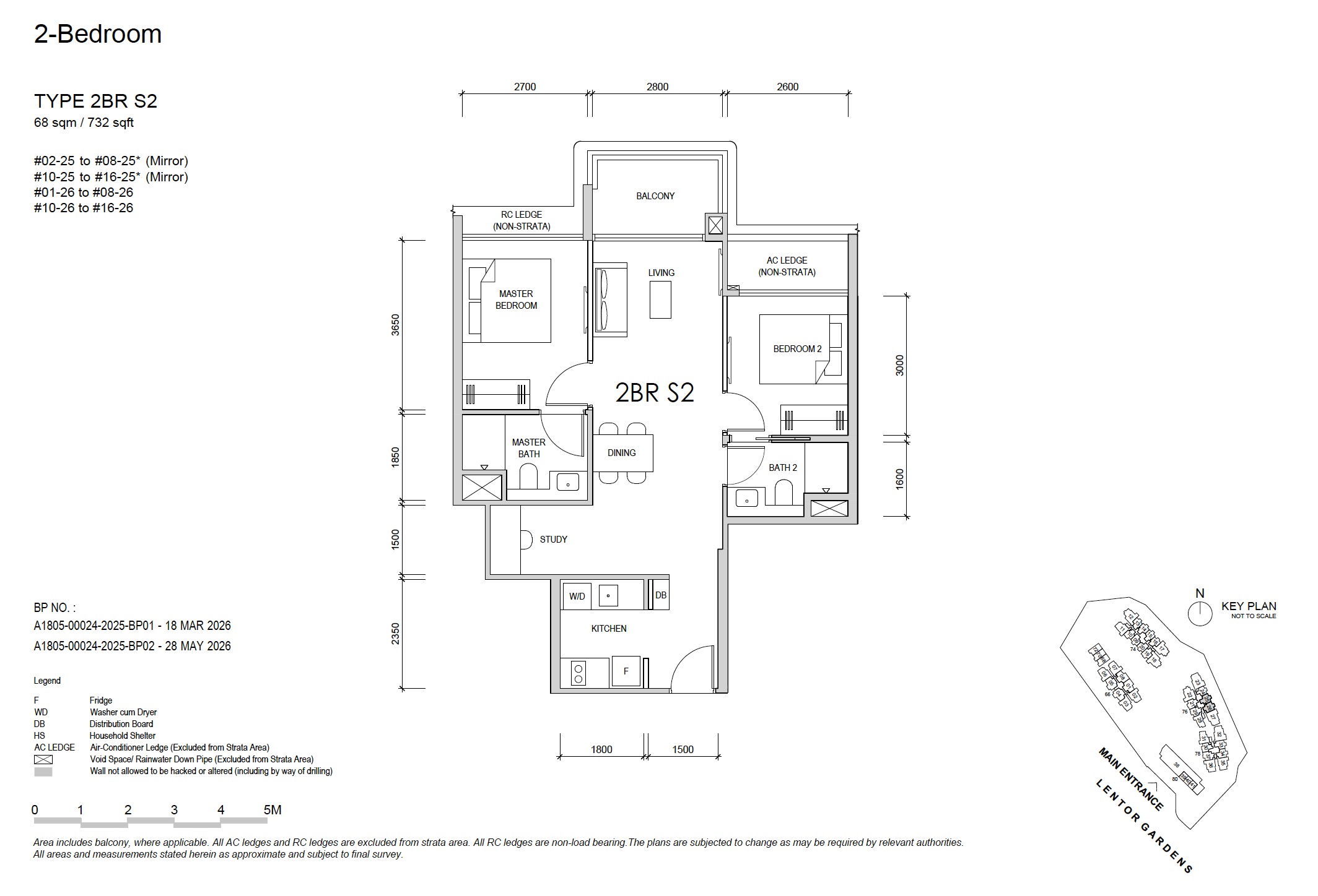 Lentor Gardens – 2BR S2 Floor Plan