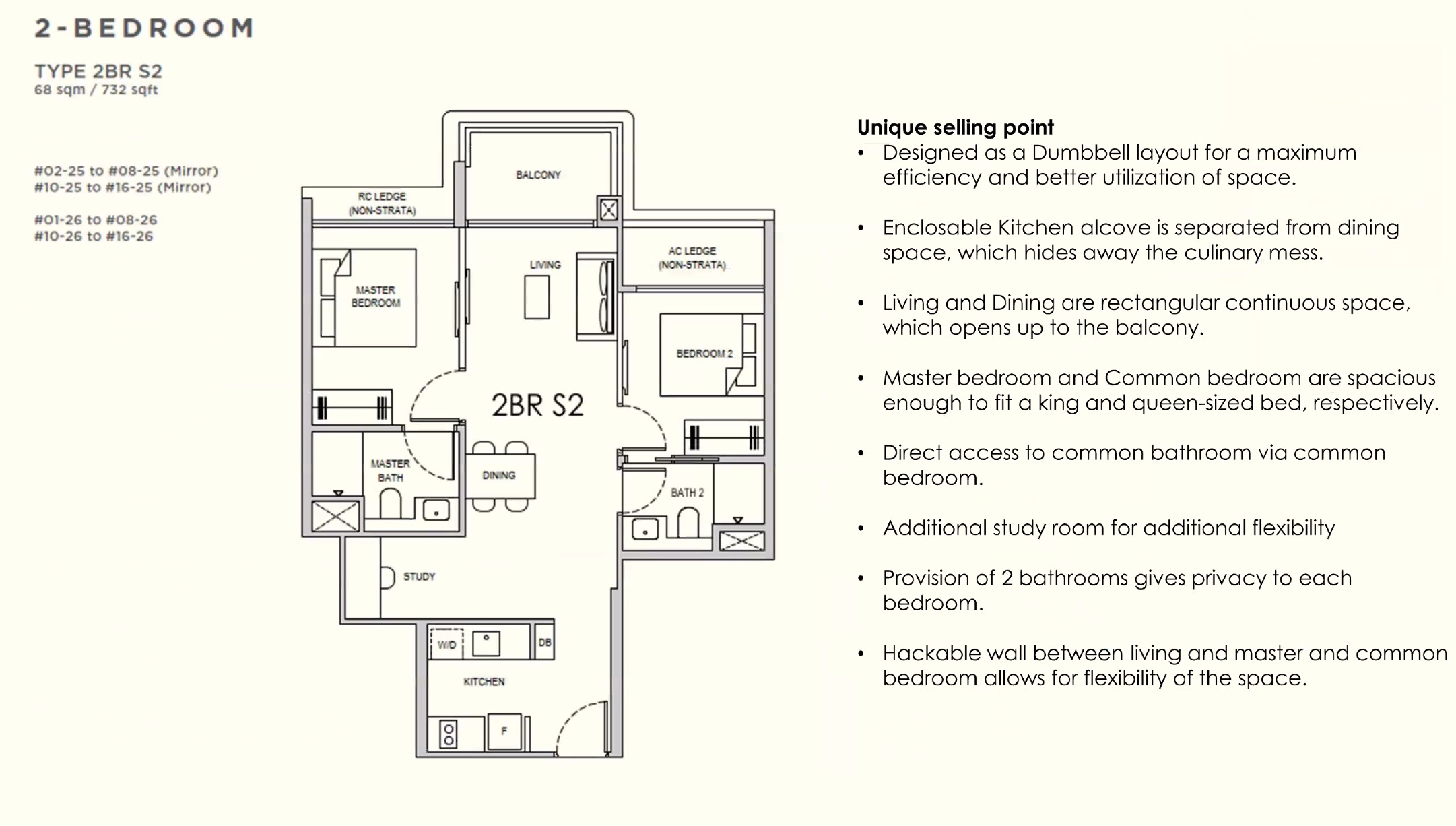 Lentor Gardens 2BR S2 Floor Plan